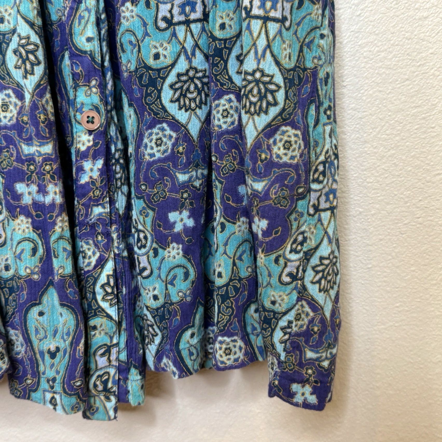 Vintage VINTAGE Go Softly Patio Lounge Button Front Midi Dress Womens Size PP Short Sleeve Rayon Size 28" / US 6 / IT 42 - 5 Thumbnail