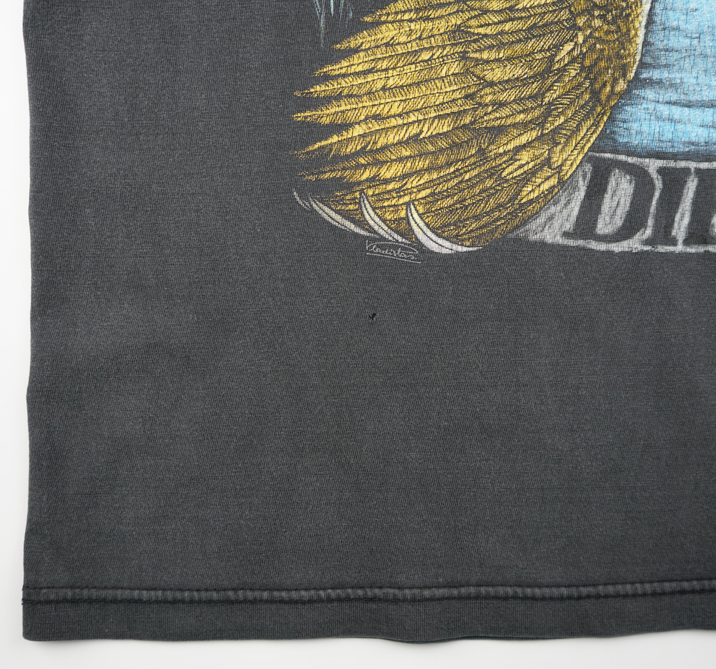 Harley Davidson × Vintage Vintage 1990s Live Wild Die Free Eagle T-Shirt Size US XXL / EU 58 / 5 - 5 Thumbnail