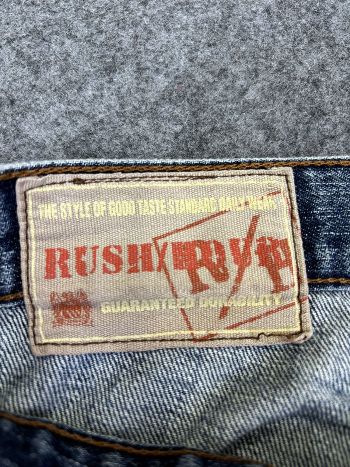 Japanese Brand 💥Insane💥Rush Hour Double Waist stone Wash Denim F759 Size US 30 / EU 46 - 9 Thumbnail