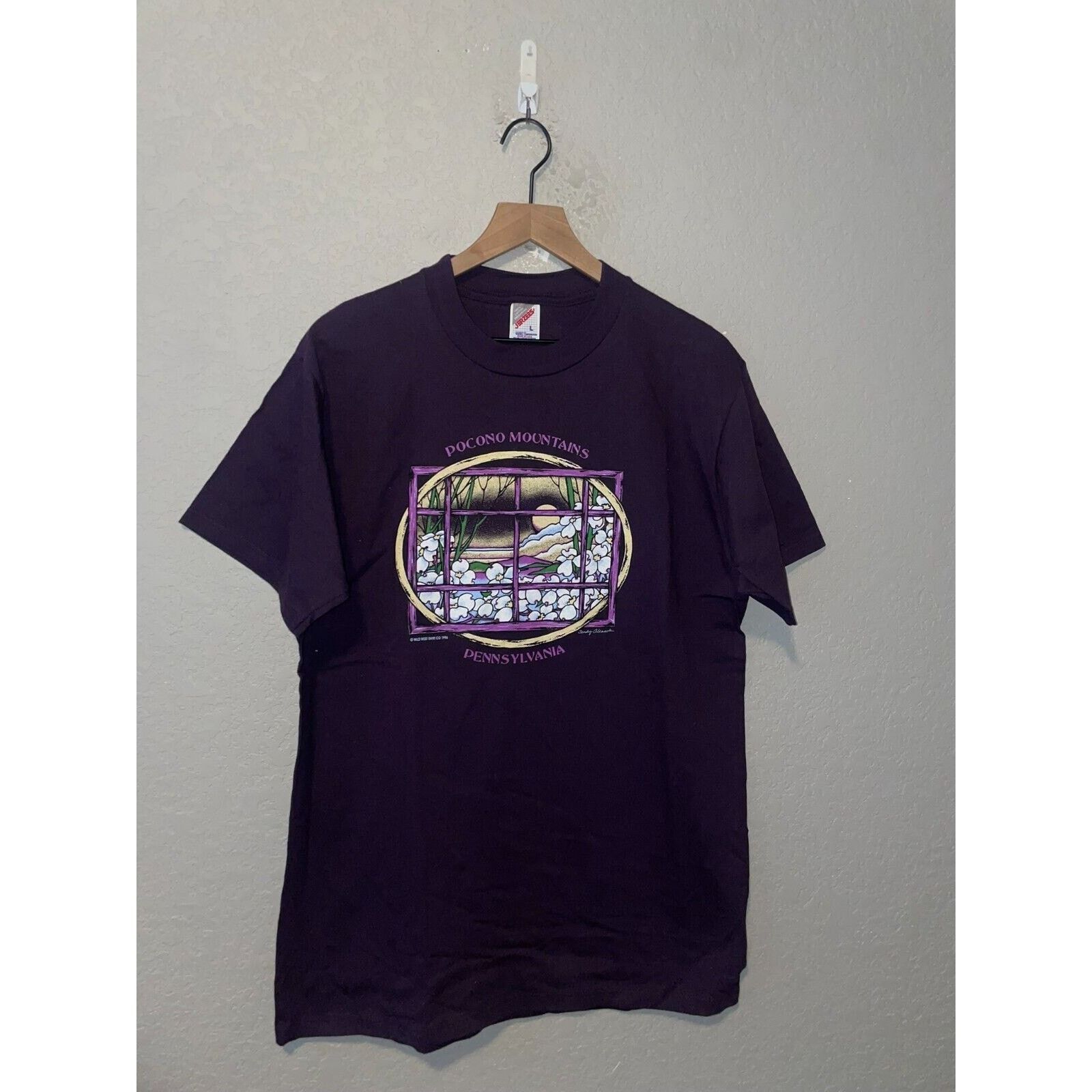 Jerzees Vintage Pennsylvania Shirt Pocono Mountans Stained Glass L Size US L / EU 52-54 / 3 - 1 Thumbnail