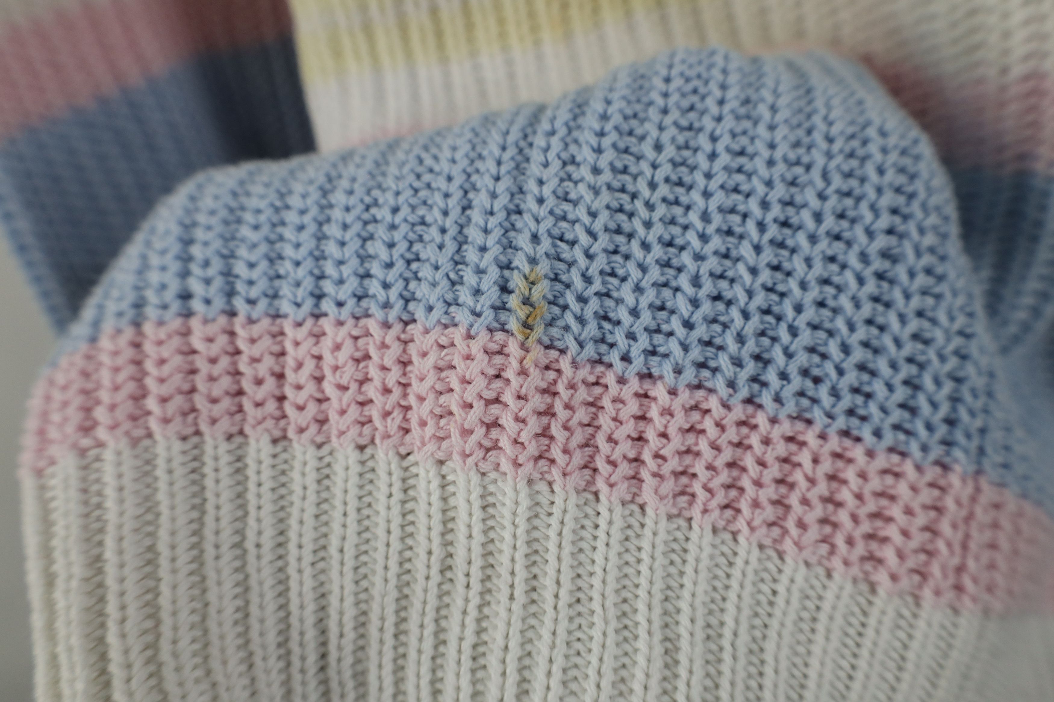 Vintage Vintage 90s Streetwear Pastel Striped Ribbed Knit Sweater Size M / US 6-8 / IT 42-44 - 5 Thumbnail