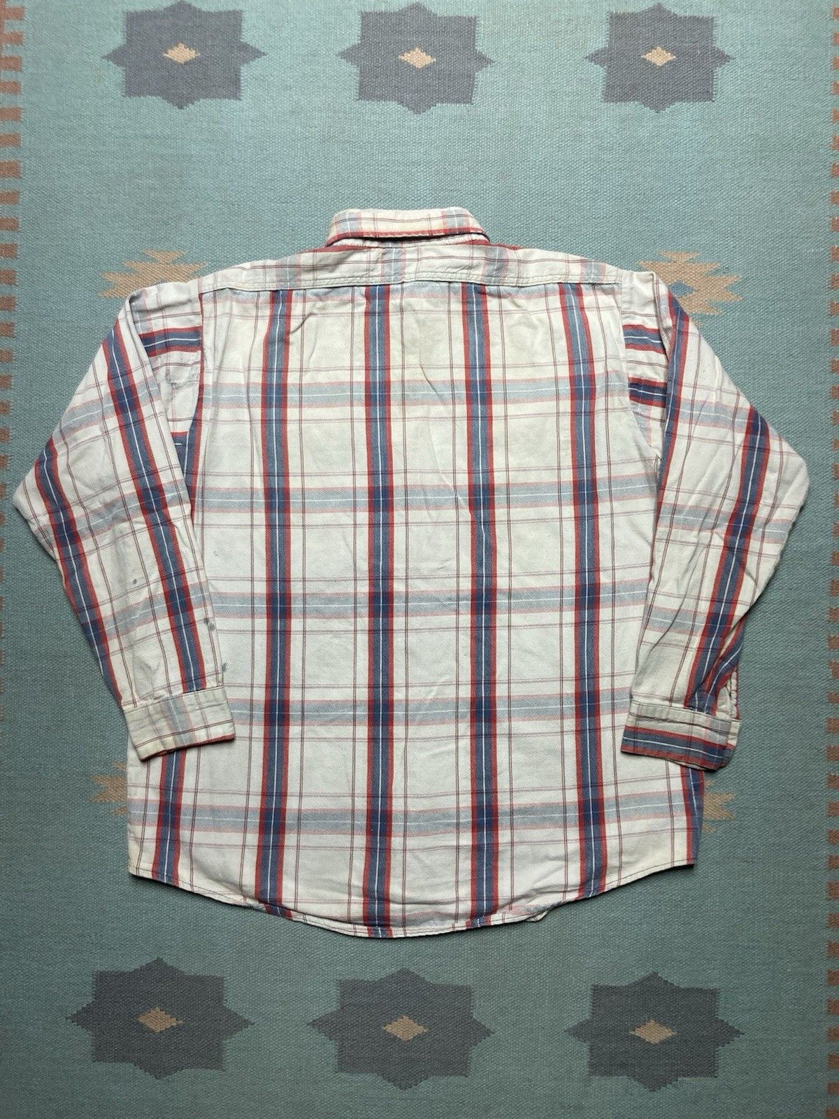 Vintage 70s Mr Leggs flannel shirt cotton plaid farm repaired XL Size US XL / EU 56 / 4 - 7 Thumbnail