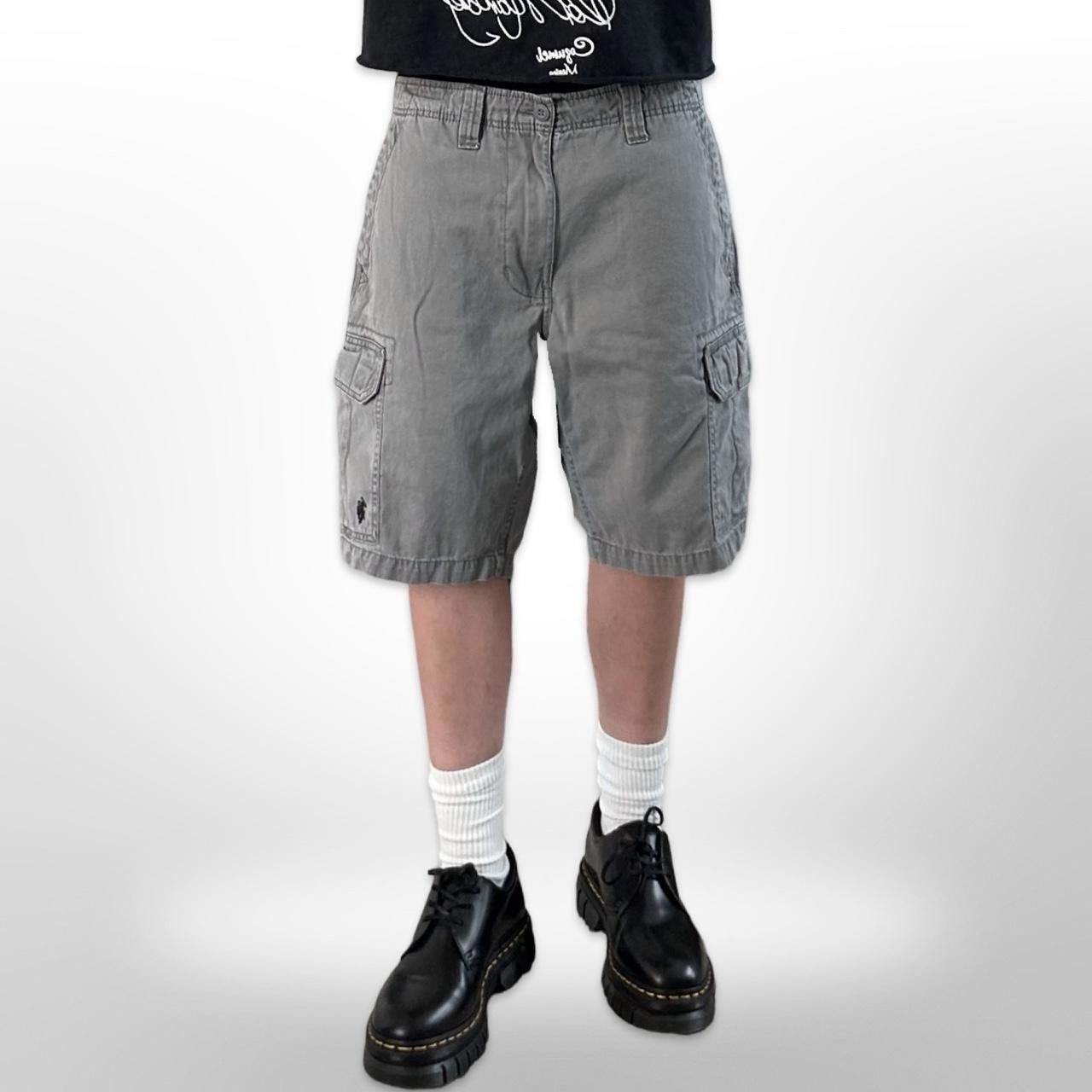 U.S. Polo Assn. × Vintage Vintage Grey Retro Baggy Cargo Shorts Size US 36 / EU 52 - 1 Thumbnail