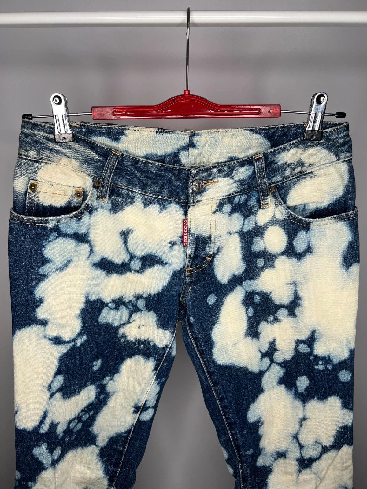 Dsquared2 DSQUARED2 Women's Jeans Blue Tie Dye Distressed Denim Pants Size 30" / US 8 / IT 44 - 4 Thumbnail