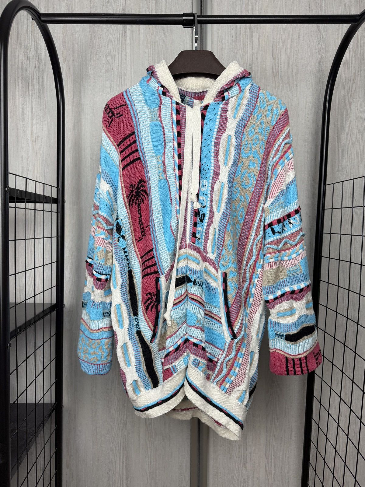 Laneus Laneus Unisex Coloured Cable knit hooded cardigan sweater Size US S / EU 44-46 / 1 - 1 Thumbnail