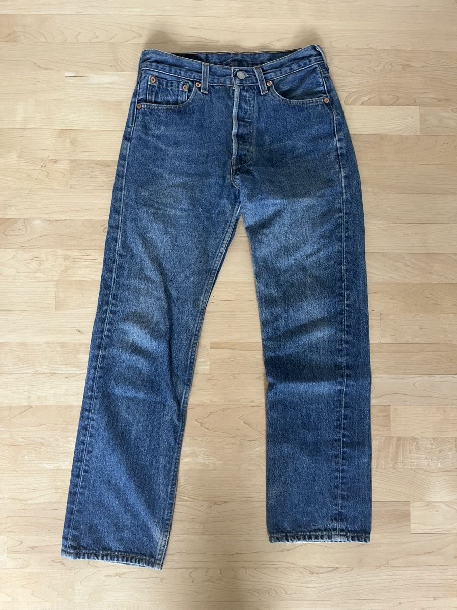 Levi's × Levi's Vintage Clothing Vintage authentic 90s American made Levi's 501 blue jeans Size 29" - 2 Thumbnail