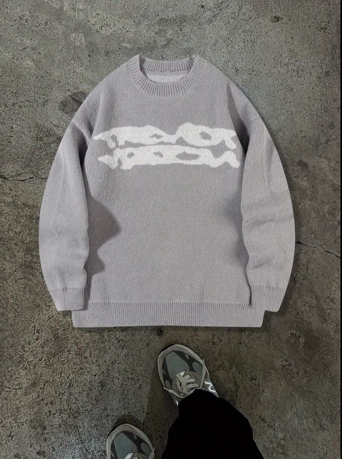 Other Grey oversized knitted sweater, comfortable and warm Size US M / EU 48-50 / 2 - 1 Thumbnail