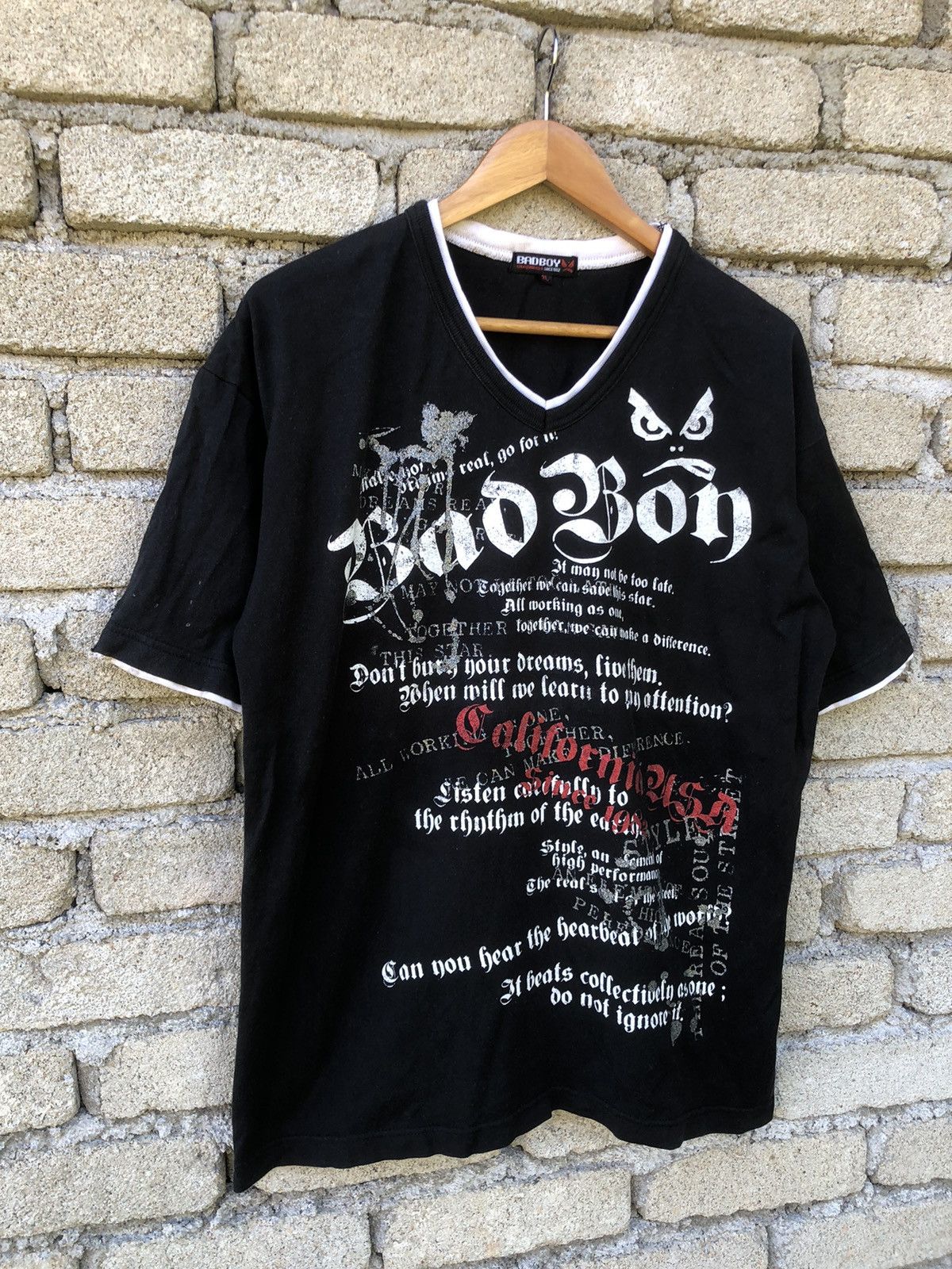 Vintage Vintage Sunfaded Y2K Bad Boy Ghotic Poem Tshirt Size US XL / EU 56 / 4 - 3 Thumbnail
