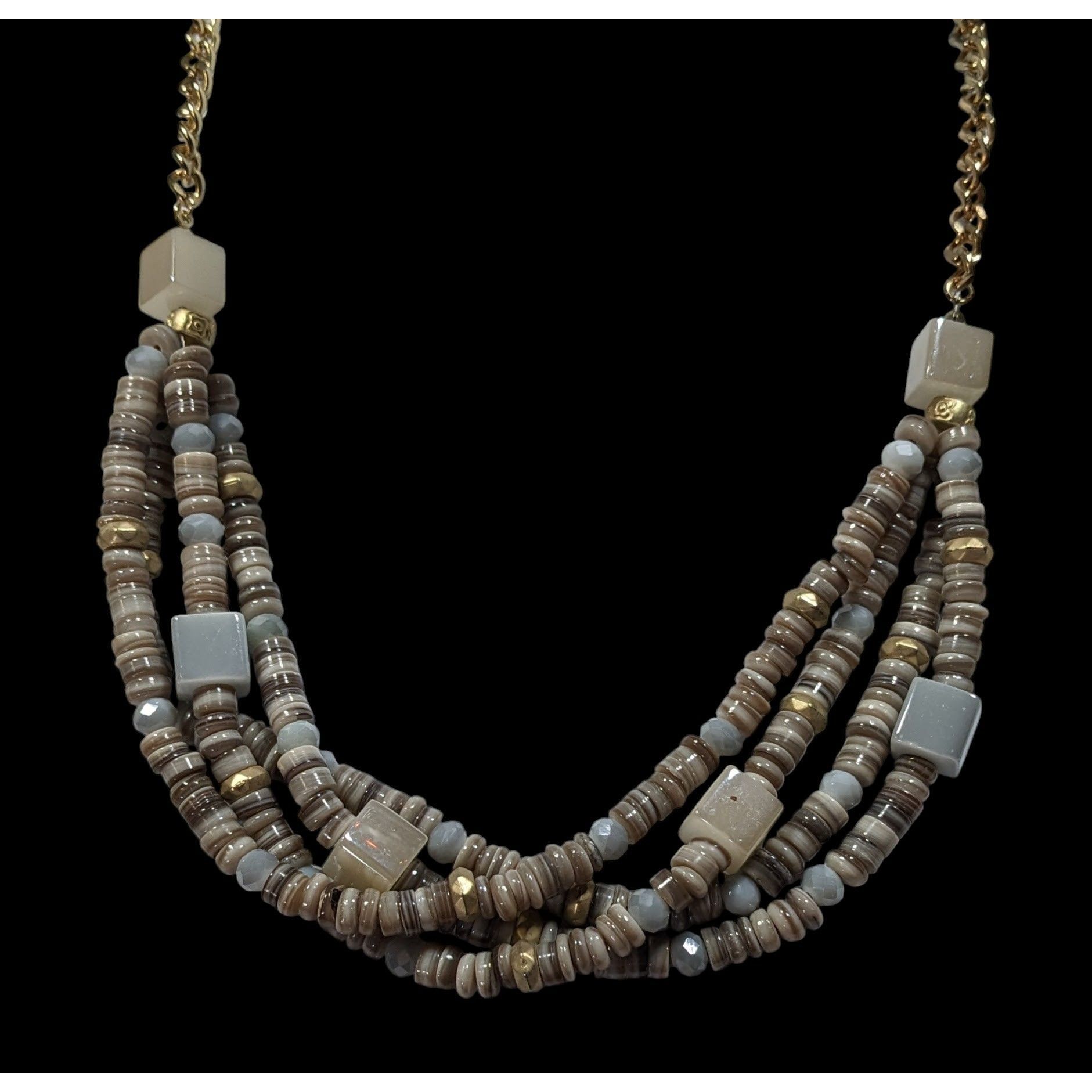 Other Layered Grey Natural Stone Beaded Necklace Size ONE SIZE - 2 Thumbnail