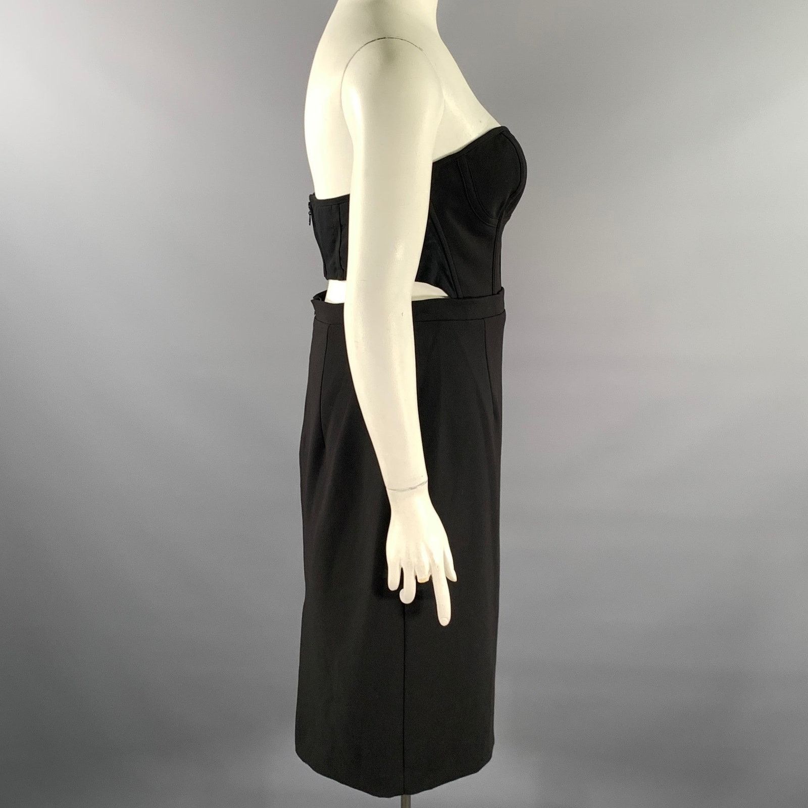 Black Halo BLACK HALO Size L Black 3595114 Strapless Cocktail Dress Size L / US 10 / IT 46 - 3 Thumbnail