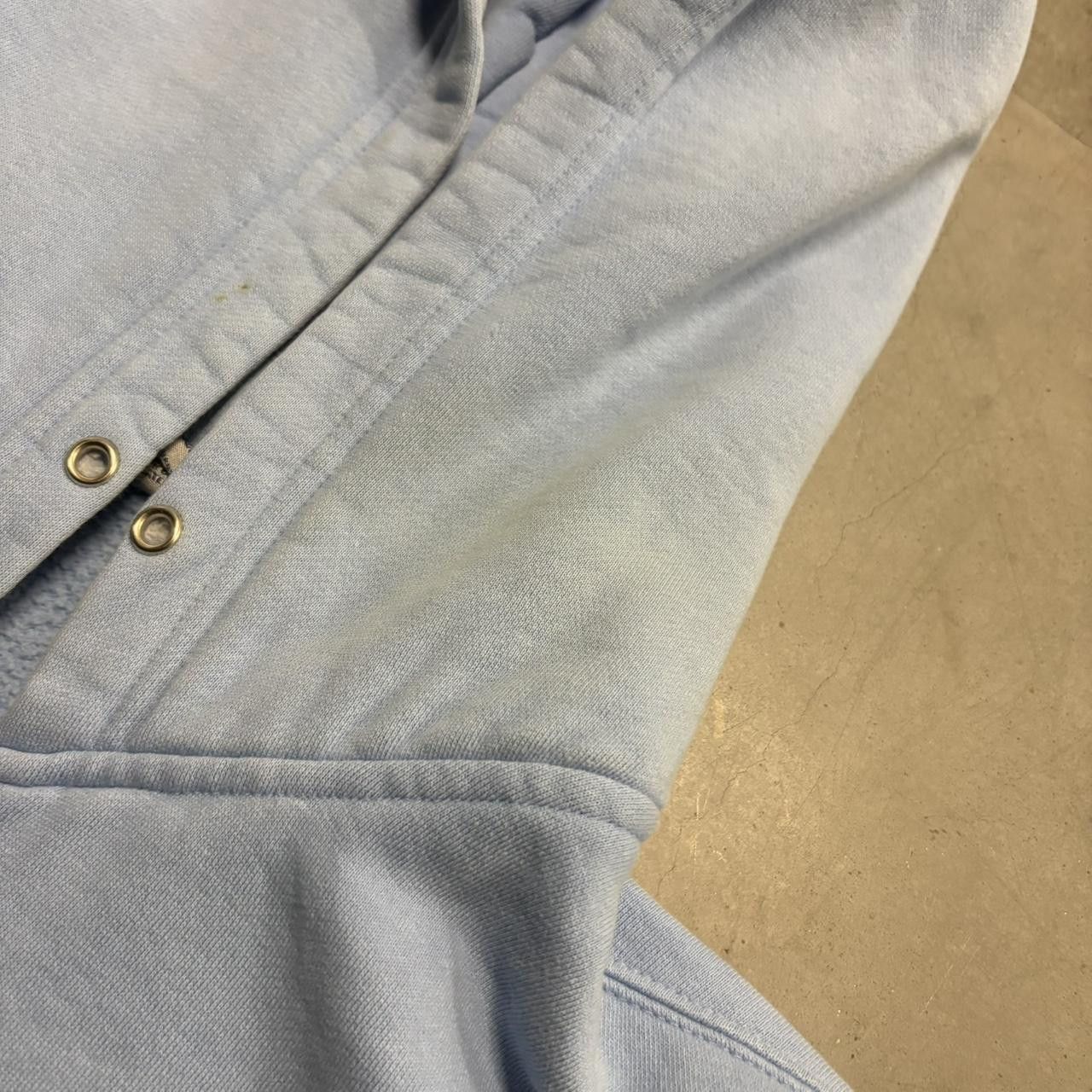 Anchor Blue Crazy Vintage Y2K/2000s Blank Blue Anchor Blue Zipup Hoodie with Staining! Size US L / EU 52-54 / 3 - 4 Thumbnail