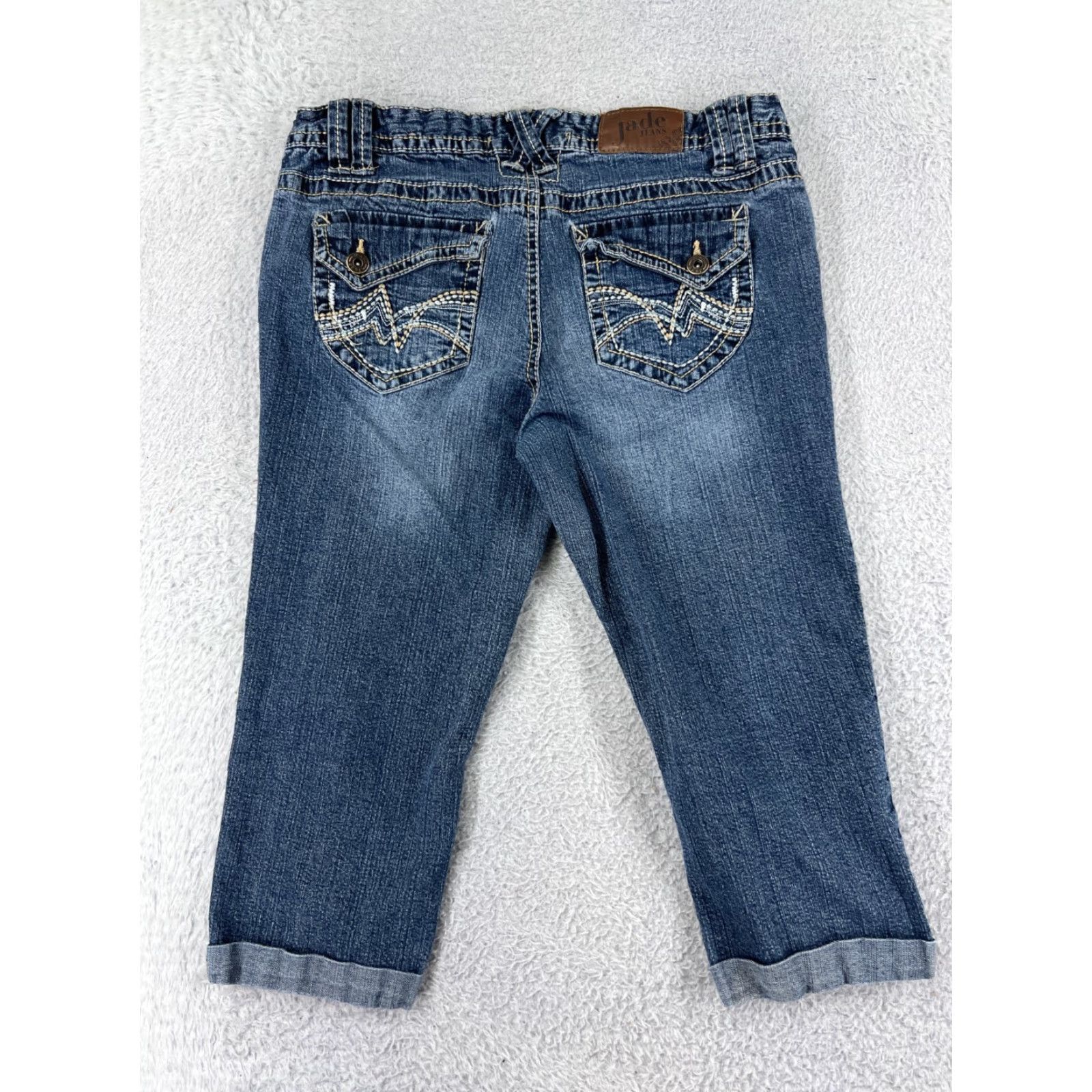 Denime Jade Jeans Blue Denim 9 Womens Low Rise Distressed Capri Cotton Size 30" / US 8 / IT 44 - 3 Thumbnail