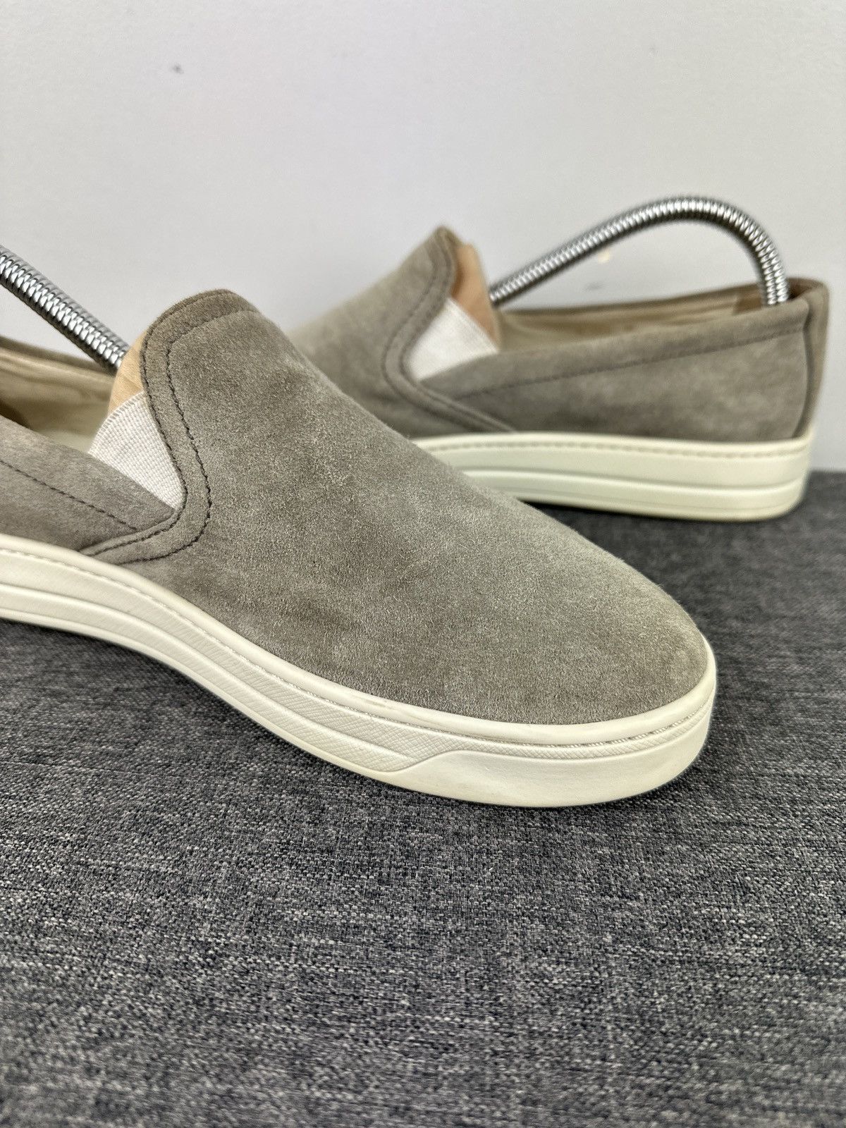 Prada Prada Women’s Suede Slip On Logo Shoes Loafers Moccasins Size US 7.5 / IT 37.5 - 11 Thumbnail