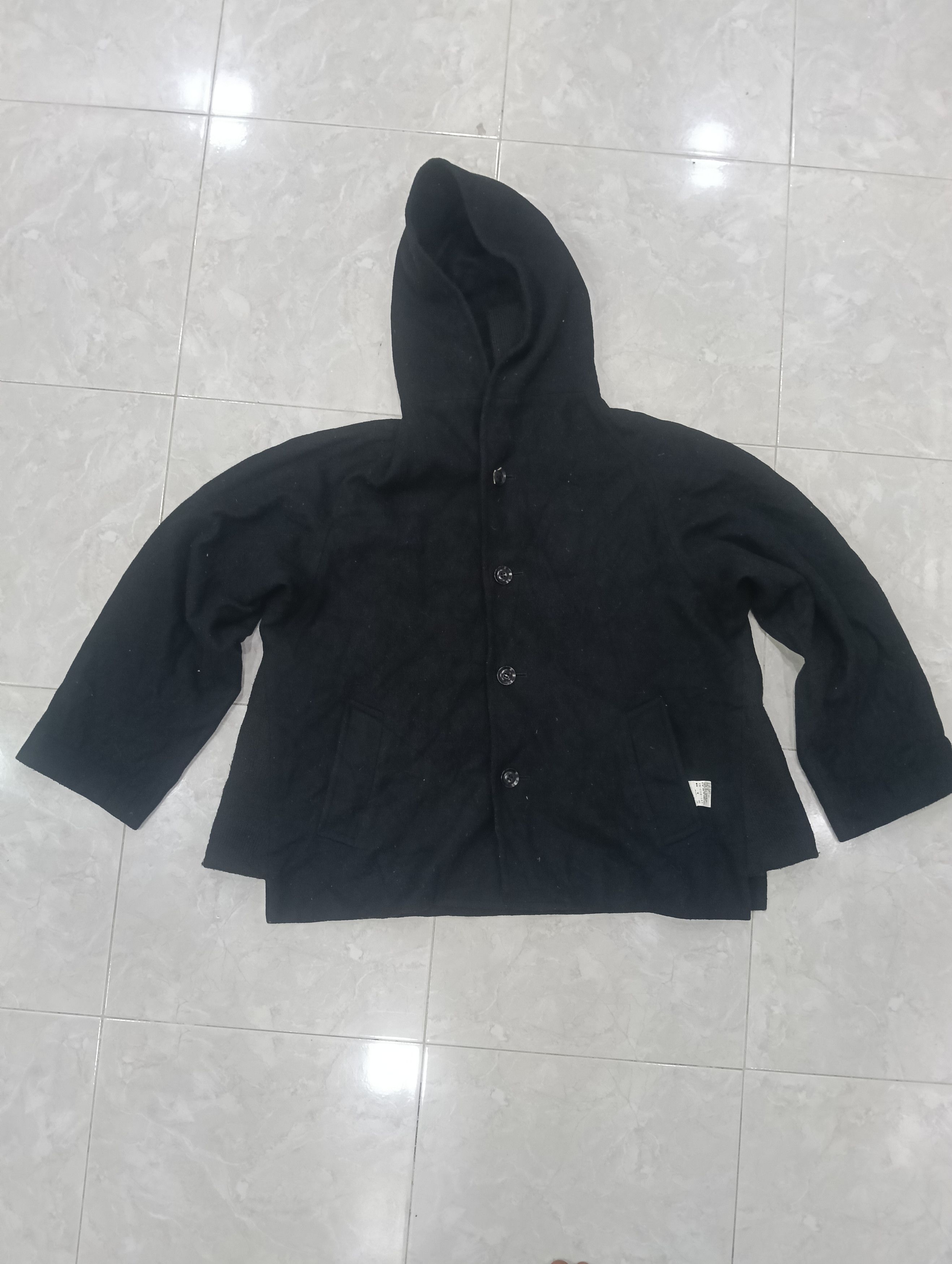 Yohji Yamamoto Y'S Cropped Wool Hooded Jacket Size US M / EU 48-50 / 2 - 5 Thumbnail