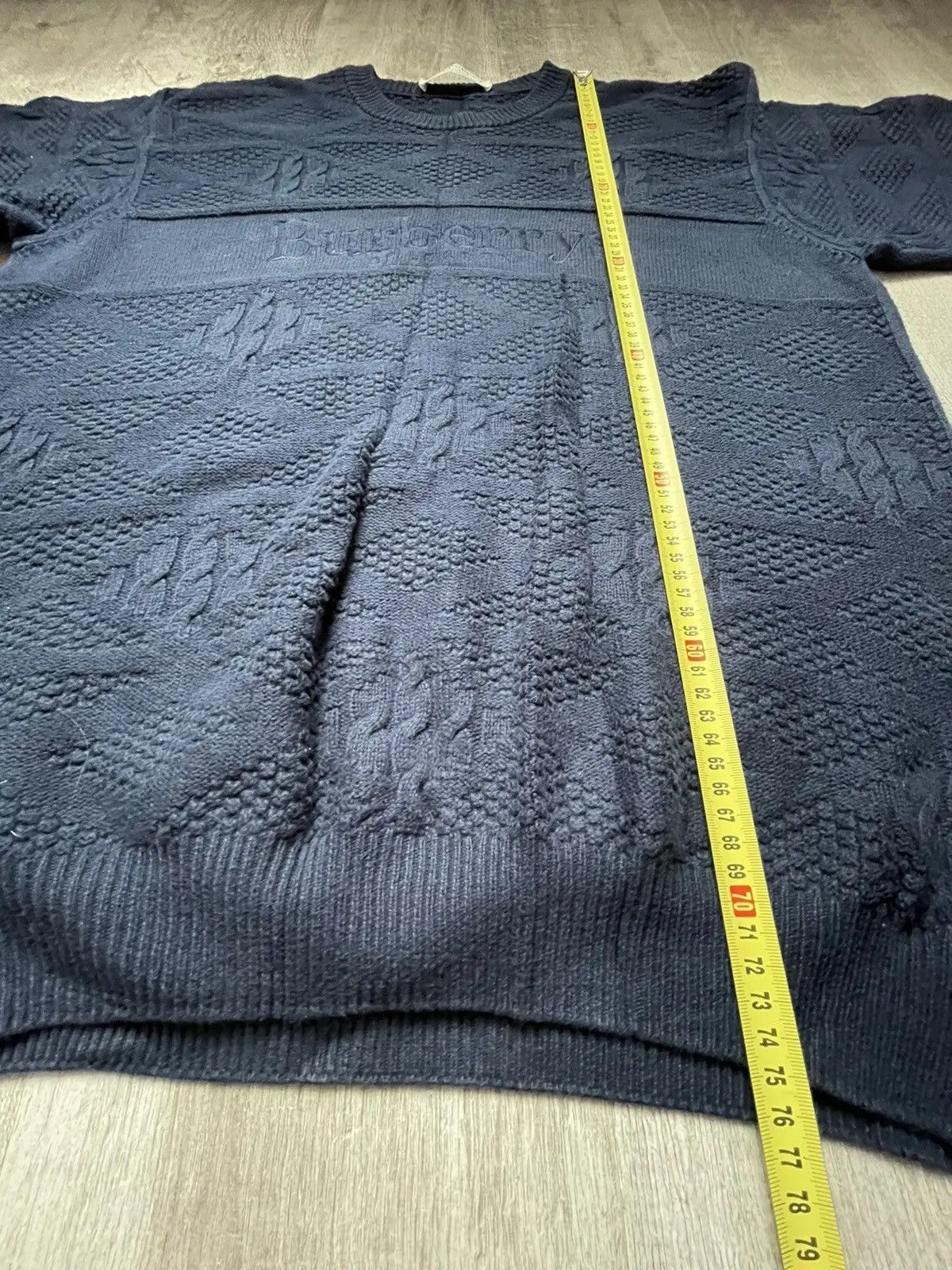 Burberry VINTAGE BURBERRYS OLD MONEY NAVY EMBROIRED BOXY SWEATER Size US XL / EU 56 / 4 - 5 Thumbnail