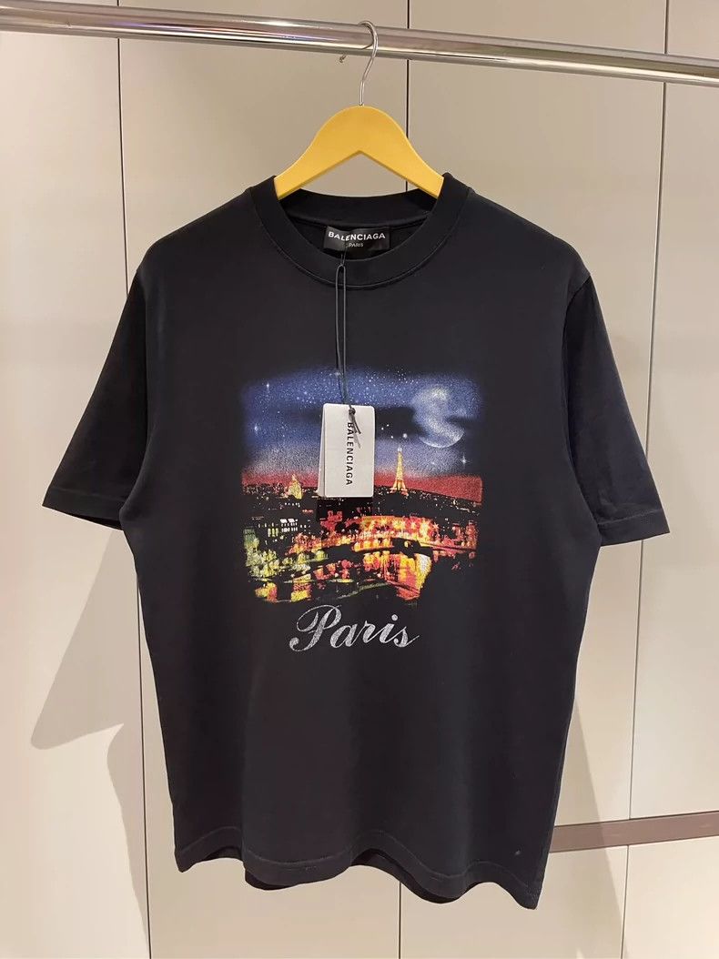 Balenciaga Balenciaga Black night scene short sleeve 2501-Nextarrow Size US M / EU 48-50 / 2 - 2 Thumbnail