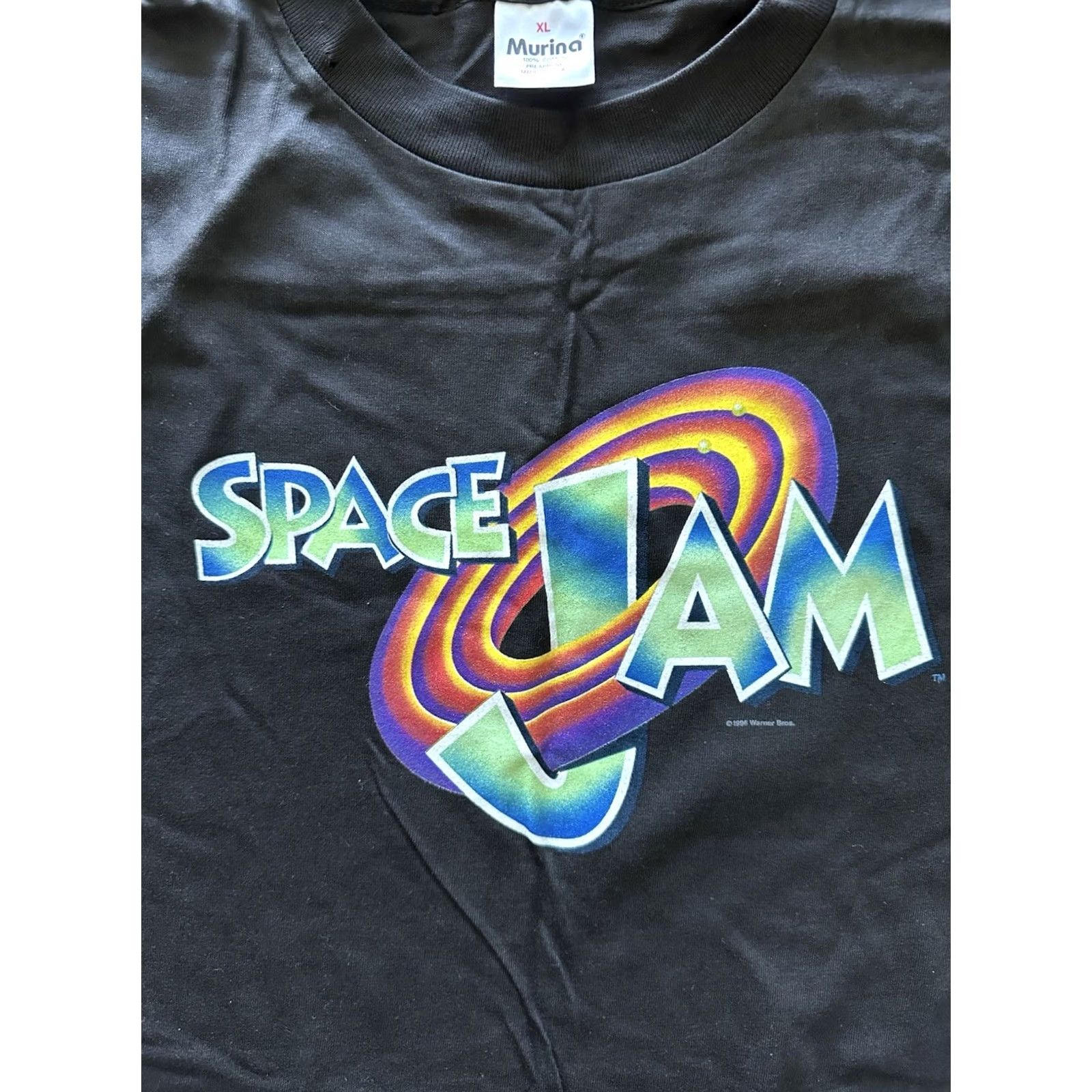 Vintage VINTAGE Space Jam Looney Toons T-Shirt XL Unisex 1990s Black NWOT 1996 Promo Murina Shirt Mens Womens Size US XL / EU 56 / 4 - 2 Thumbnail