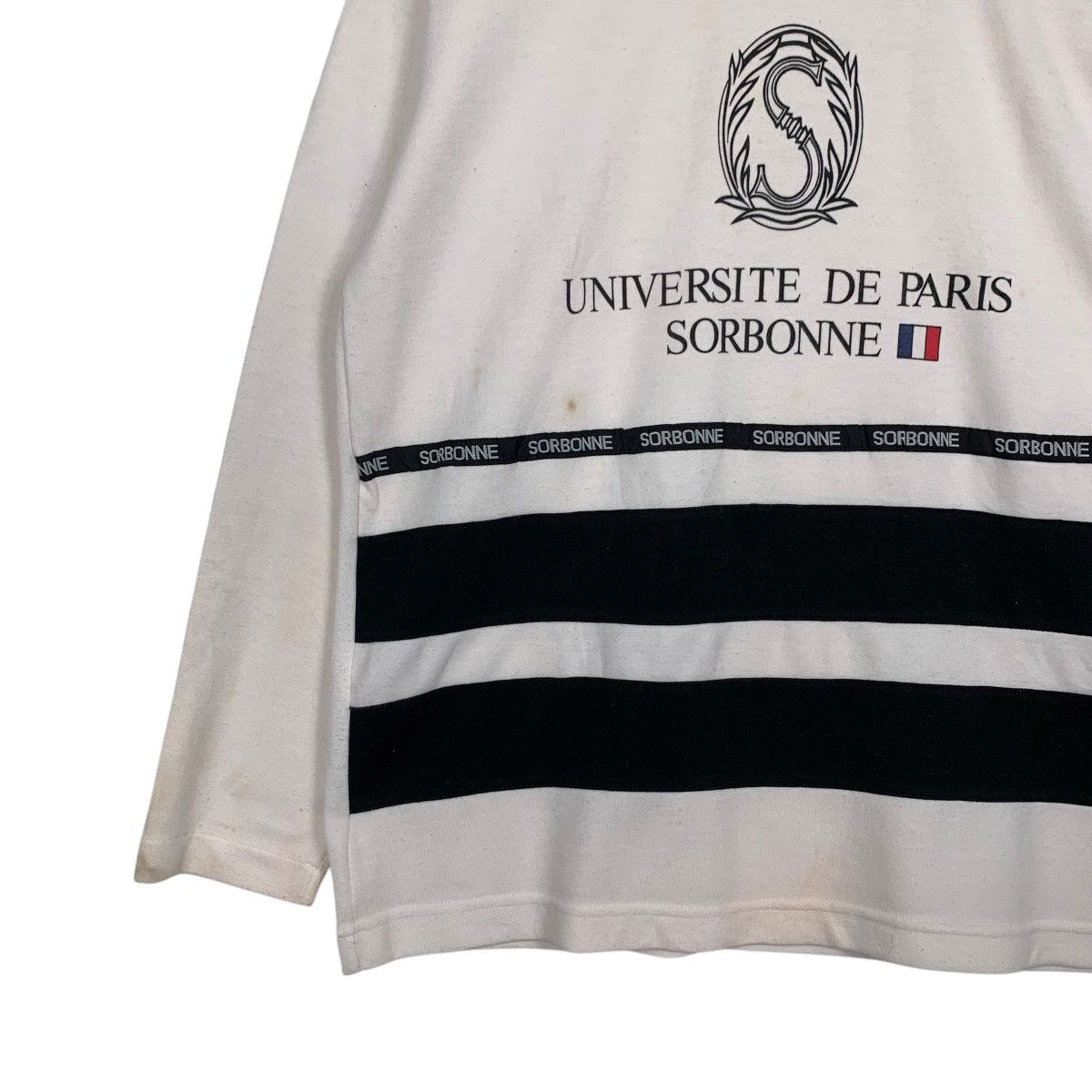 Japanese Brand UNIVERSITE DE PARIS SORBONNE Long Sleeve Tees #2843-C128 Size US M / EU 48-50 / 2 - 6 Thumbnail