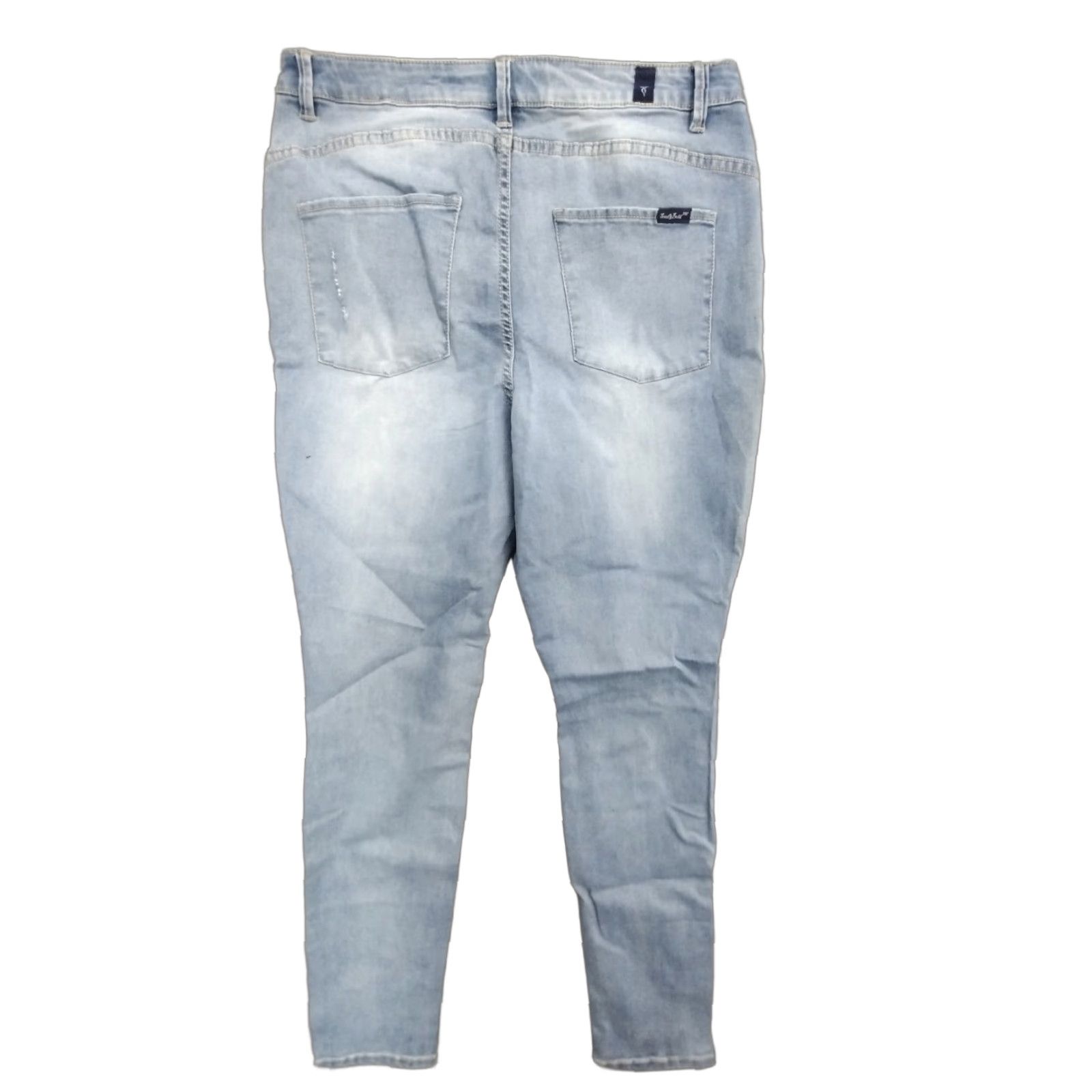 Denime Trend & Build Jeans Women 34 Light Denim 5-Pocket Whiskering Skinny Slim Stretch Blue Heather (If you consider color as Light Blue) Size 24" / US 00 / IT 34 - 1 Thumbnail