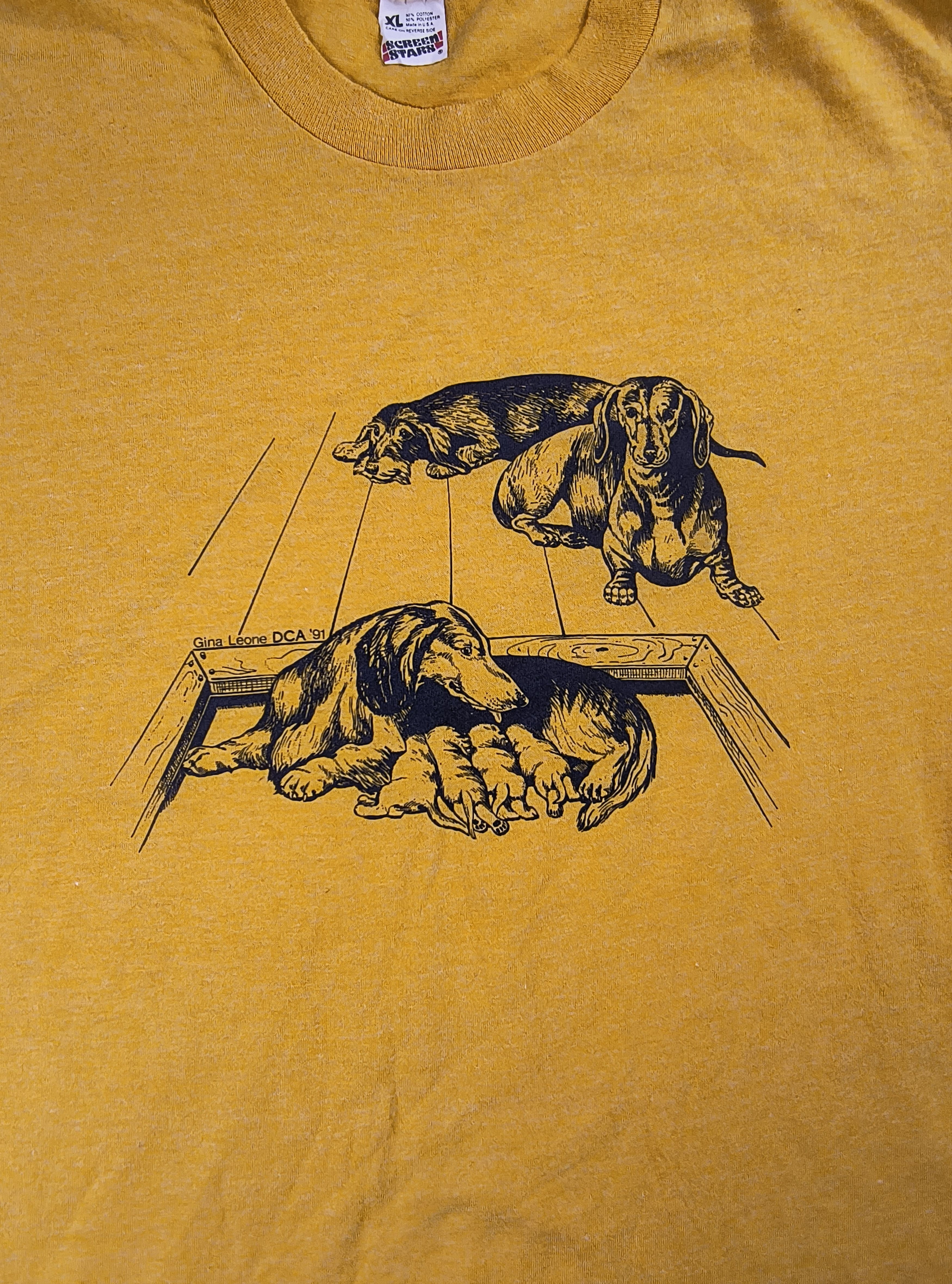 Other Vintage Gina Leone dachshund 1991 tee Size XL / US 12-14 / IT 48-50 - 1 Thumbnail