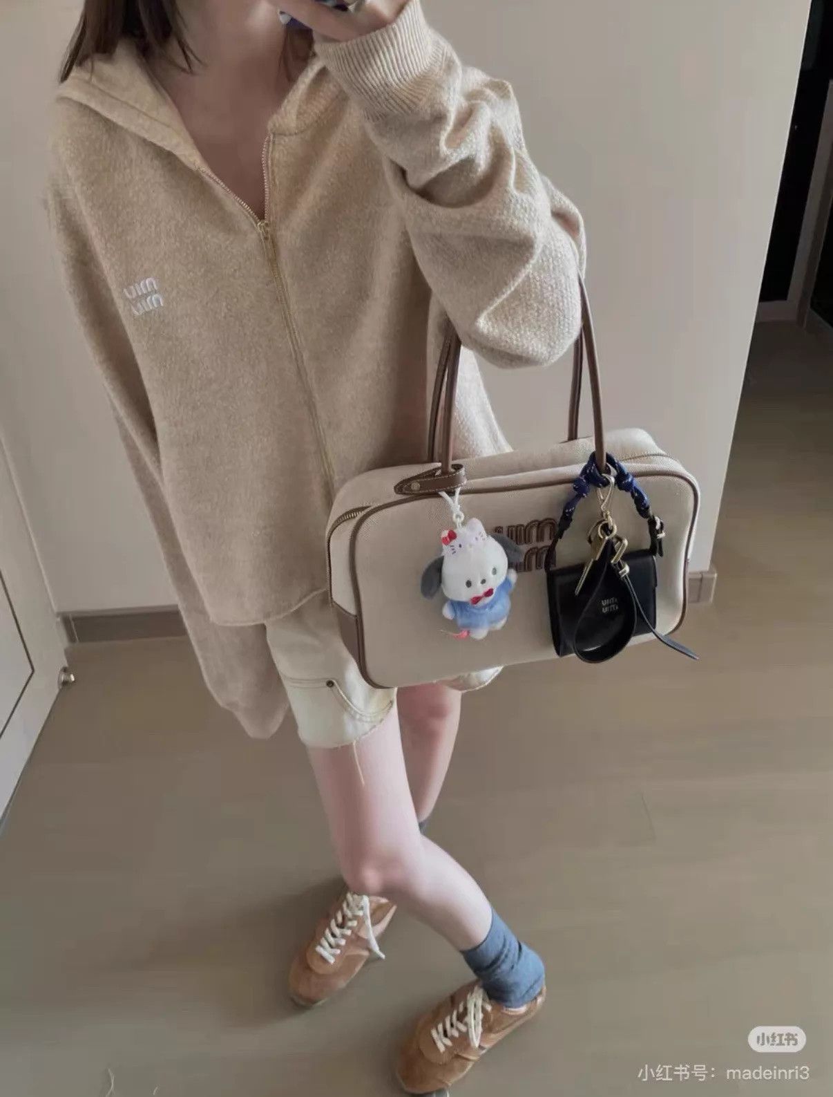 Miu Miu MIU MIU 24FW Women's Cream Wool-Cashmere Jacket 38 Size XS / US 0-2 / IT 36-38 - 7 Thumbnail