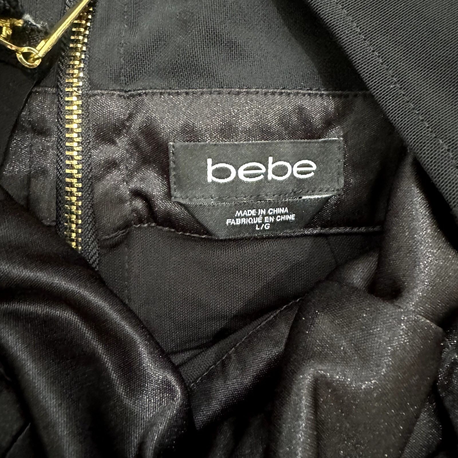 Bebe Bebe Halter Neck Mesh Accent Bodycon Jumpsuit Black, Size L Size 31" - 3 Thumbnail