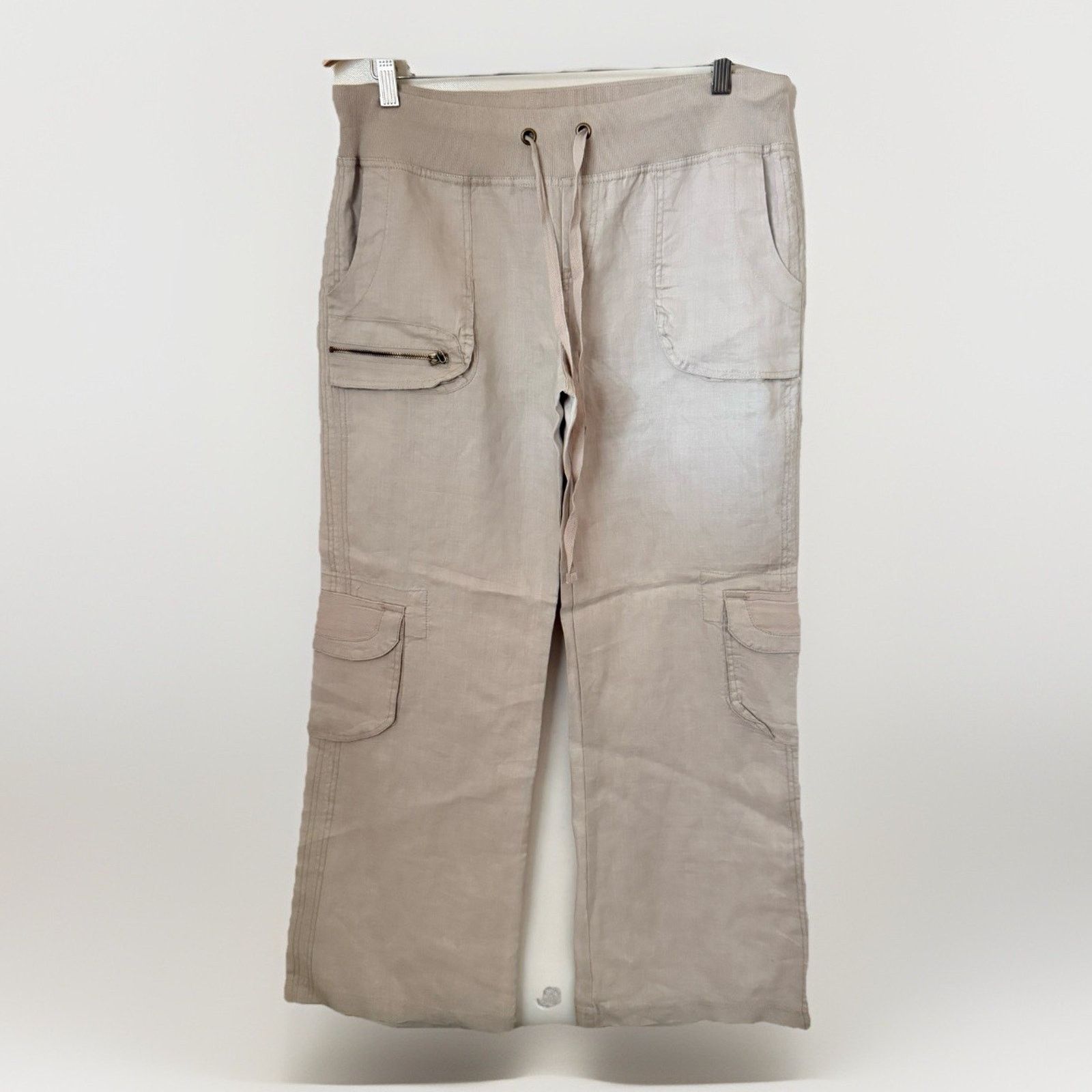 Other XCVI Linen Cargo Beachy Woven Wide Leg Lagenlook Pants Size 32" / US 10 / IT 46 - 1 Thumbnail