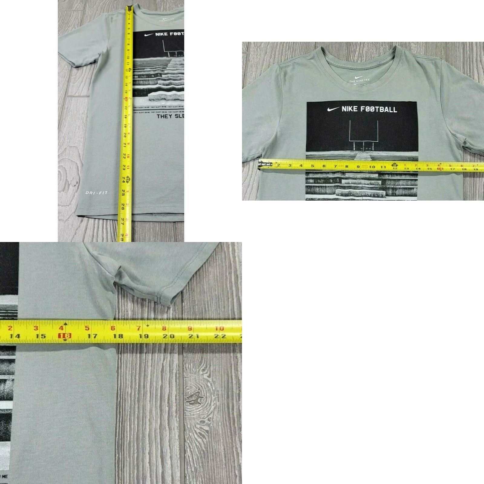 Nike Nike Tee Shirt Football Short Sleeve Mens S Nike Dri-Fit Gray White Athletic Size US S / EU 44-46 / 1 - 8 Thumbnail
