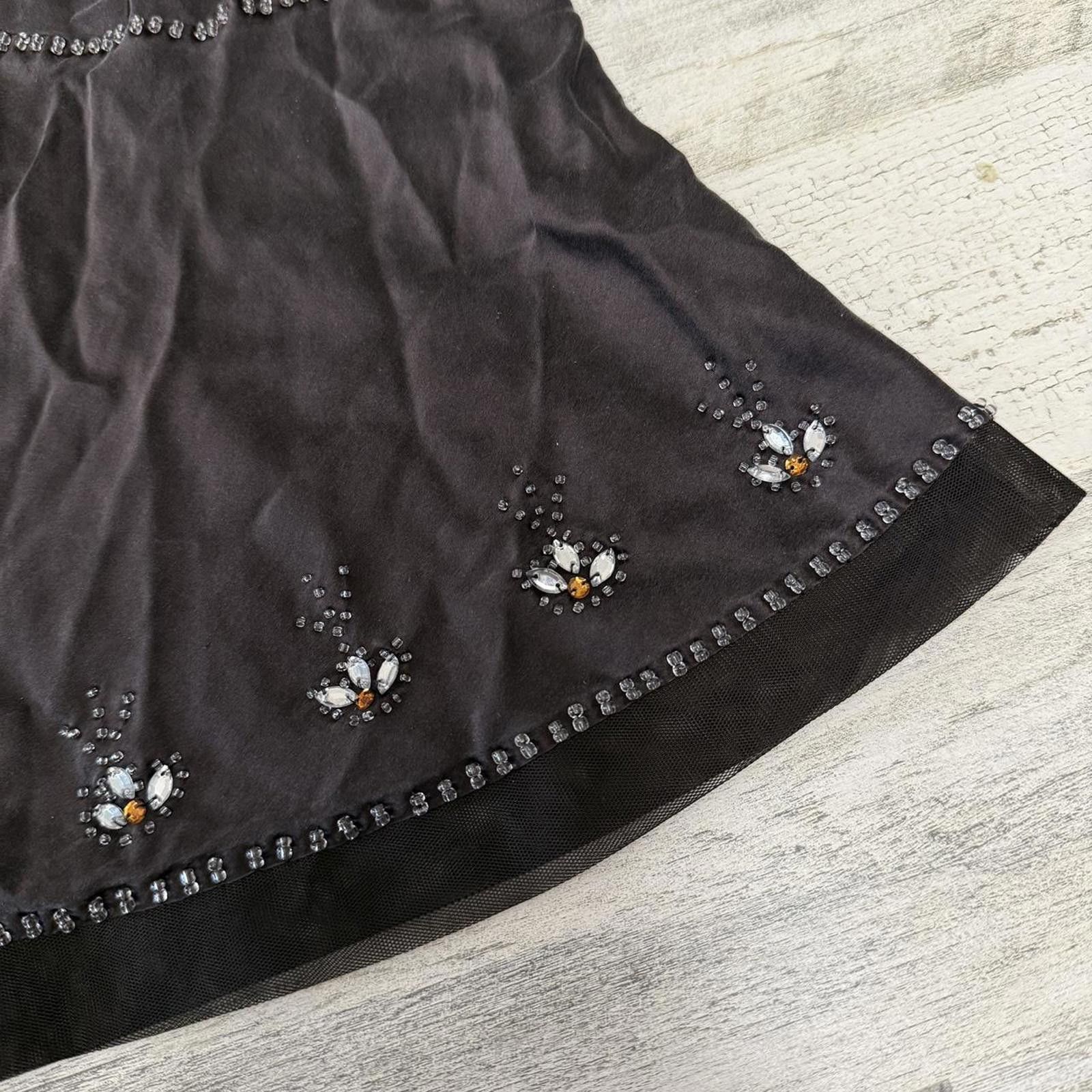 Designer Y2k Silk Rhinestone Fairy Bead Indie Boho Top Large Size L / US 10 / IT 46 - 4 Thumbnail