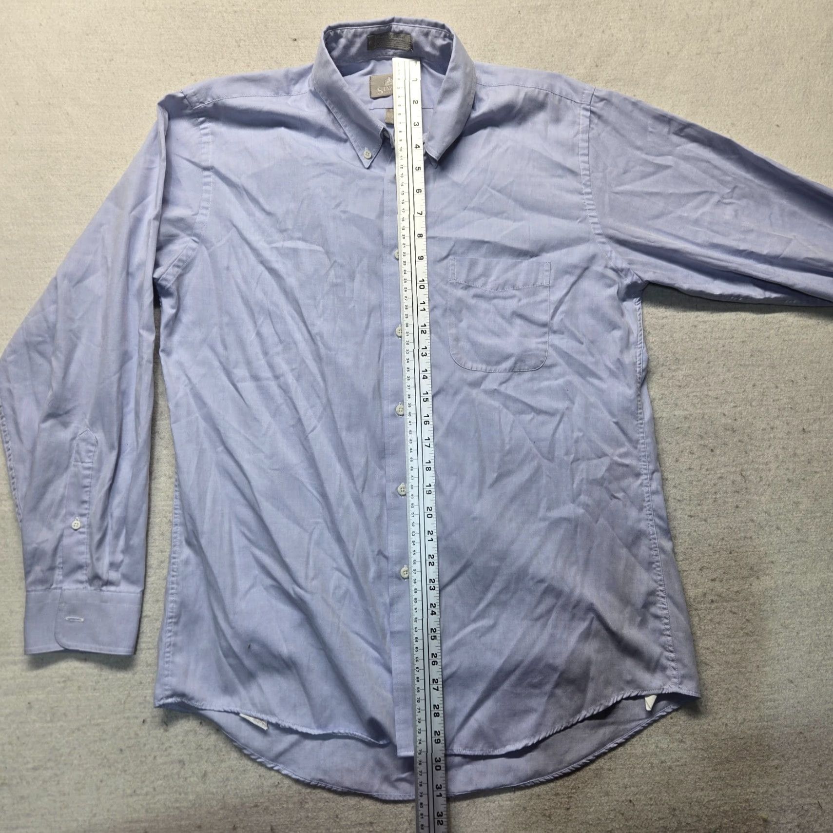 Stafford Stafford Shirt Adult Men 16 34 Blue Long Sleeve Button-Up Casual Cotton Blend Size US L / EU 52-54 / 3 - 6 Thumbnail