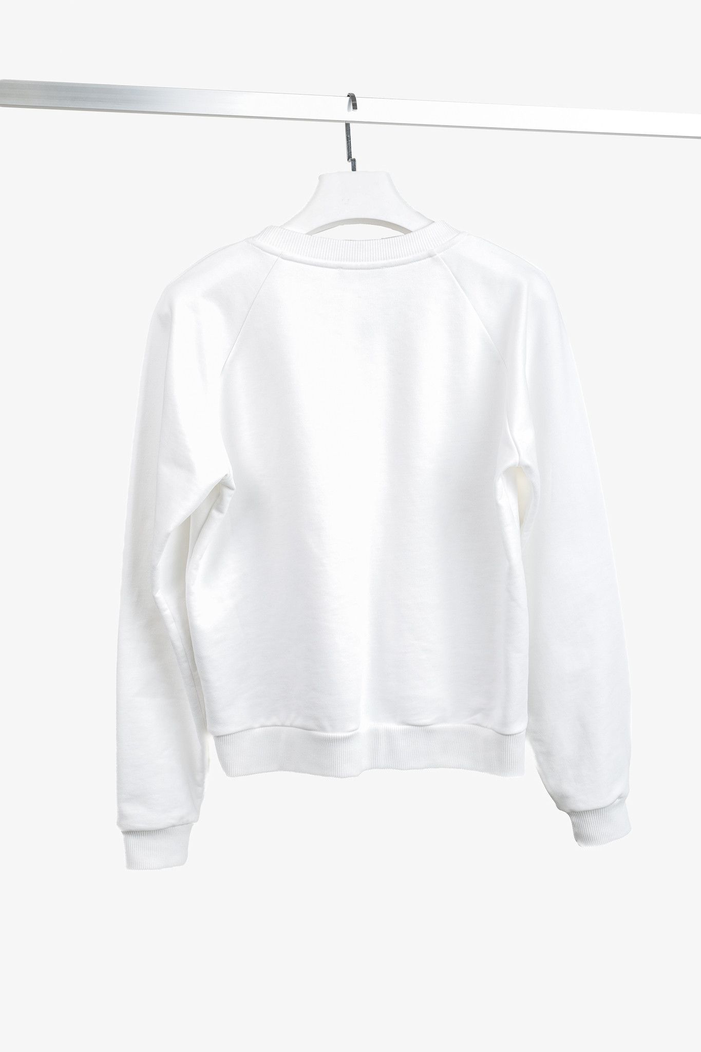 Balmain Balmain White Oversized Printed Logo Long Sleeve Sweatshirt Size S / US 4 / IT 40 - 2 Thumbnail
