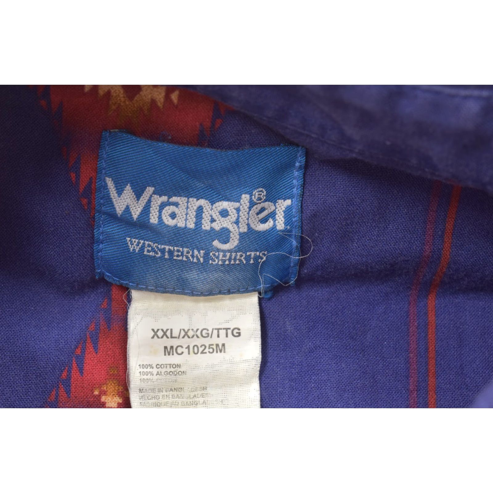 Wrangler VINTAGE Wrangler Western Shirt Men 2XL Blue Aztec Diamond Geometric Snap Cotton VTG Size US XXL / EU 58 / 5 - 8 Thumbnail