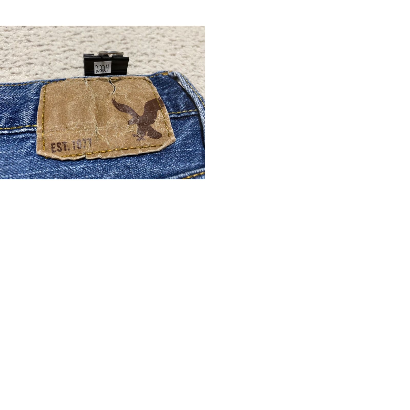 American Eagle Outfitters American Eagle Womens 33 Jean Shorts Blue Denim High Rise Cut-Off Medium Wash Size 24" / US 00 / IT 34 - 9 Thumbnail