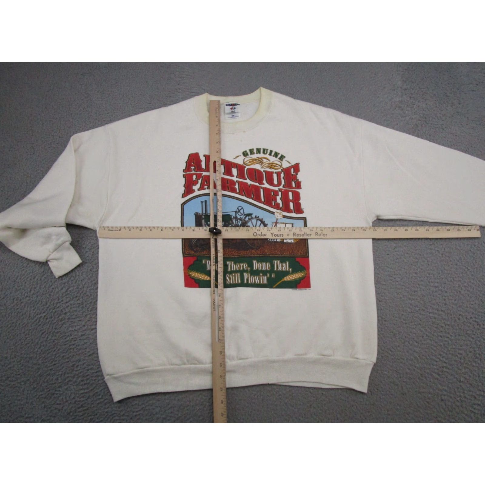 Jerzees VINTAGE 90s Farmer BEEN THERE DONE THAT Tractor Sweatshirt JERZEES 2XL Mens White Crew Neck Graphic Print All Seasons Pullover Long Sleeve Size 2XL Size US XXL / EU 58 / 5 - 6 Thumbnail