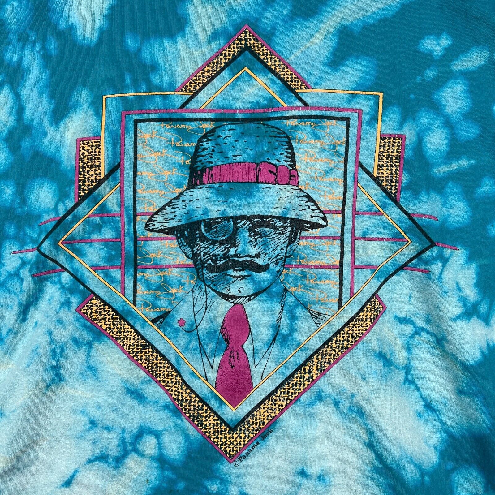 Panama Jack VTG 80s 90s Panama Jack Tie Dye Blue Surf Beach T Shirt XL Size US XL / EU 56 / 4 - 3 Thumbnail