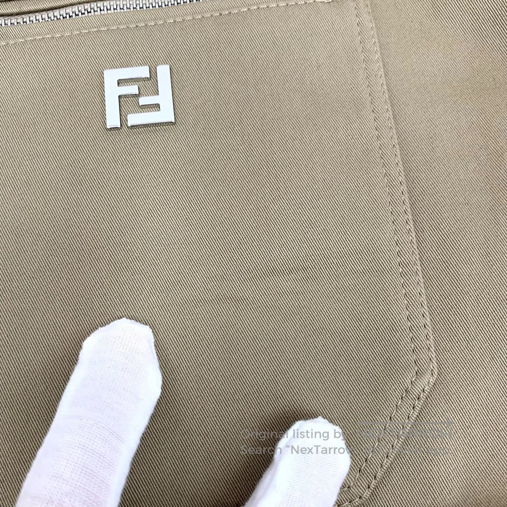 Fendi FENDI Khaki logo lapel cotton zipper jacket| Size US L / EU 52-54 / 3 - 8 Thumbnail