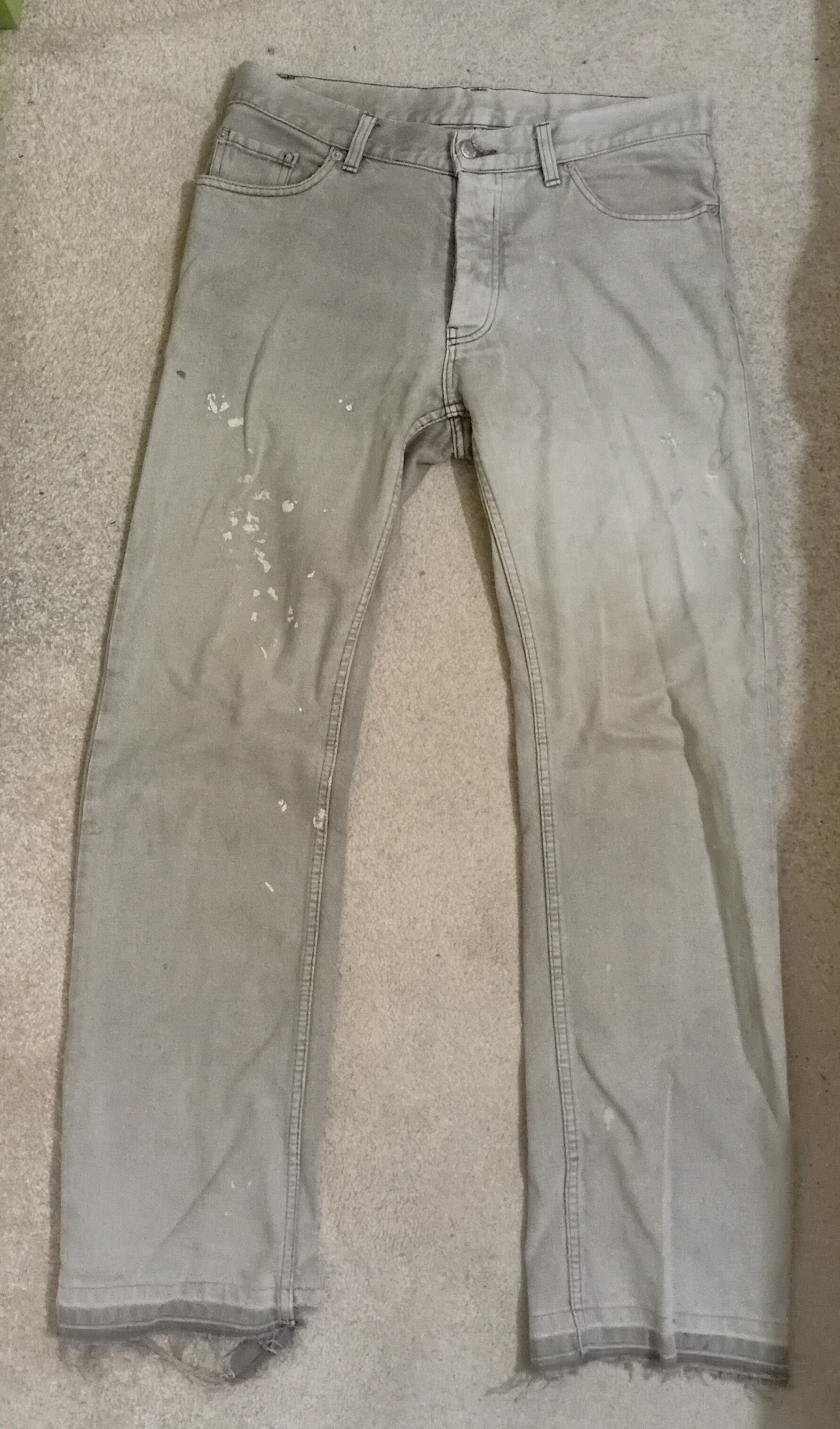 Helmut Lang Helmut Lang AW00 Painter Sandwash Charcoal Grey Jeans Size US 33 - 1 Thumbnail