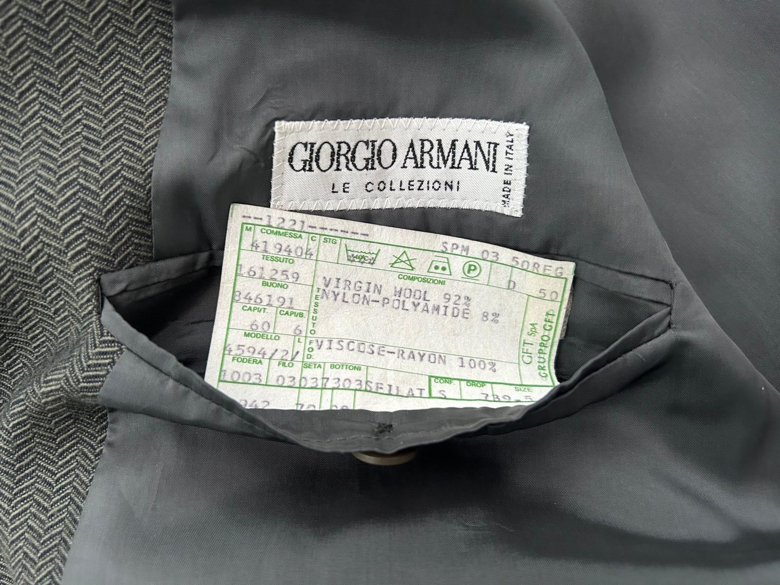 Giorgio Armani Le Collezione dark blue/green herringbone blazer. Size 40R - 2 Thumbnail