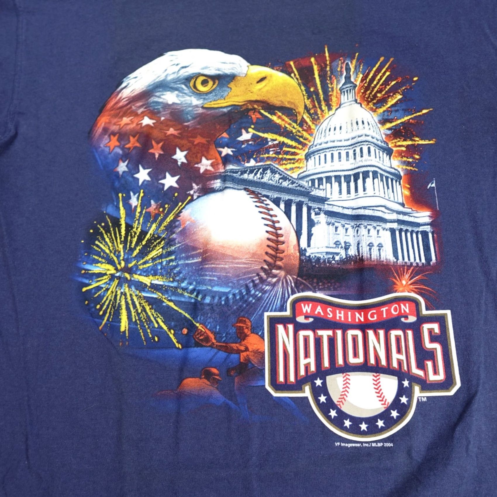 Vintage VINTAGE Washington Nationals Shirt Medium Blue 2004 Official Lee Sport Mens Size US M / EU 48-50 / 2 - 2 Thumbnail