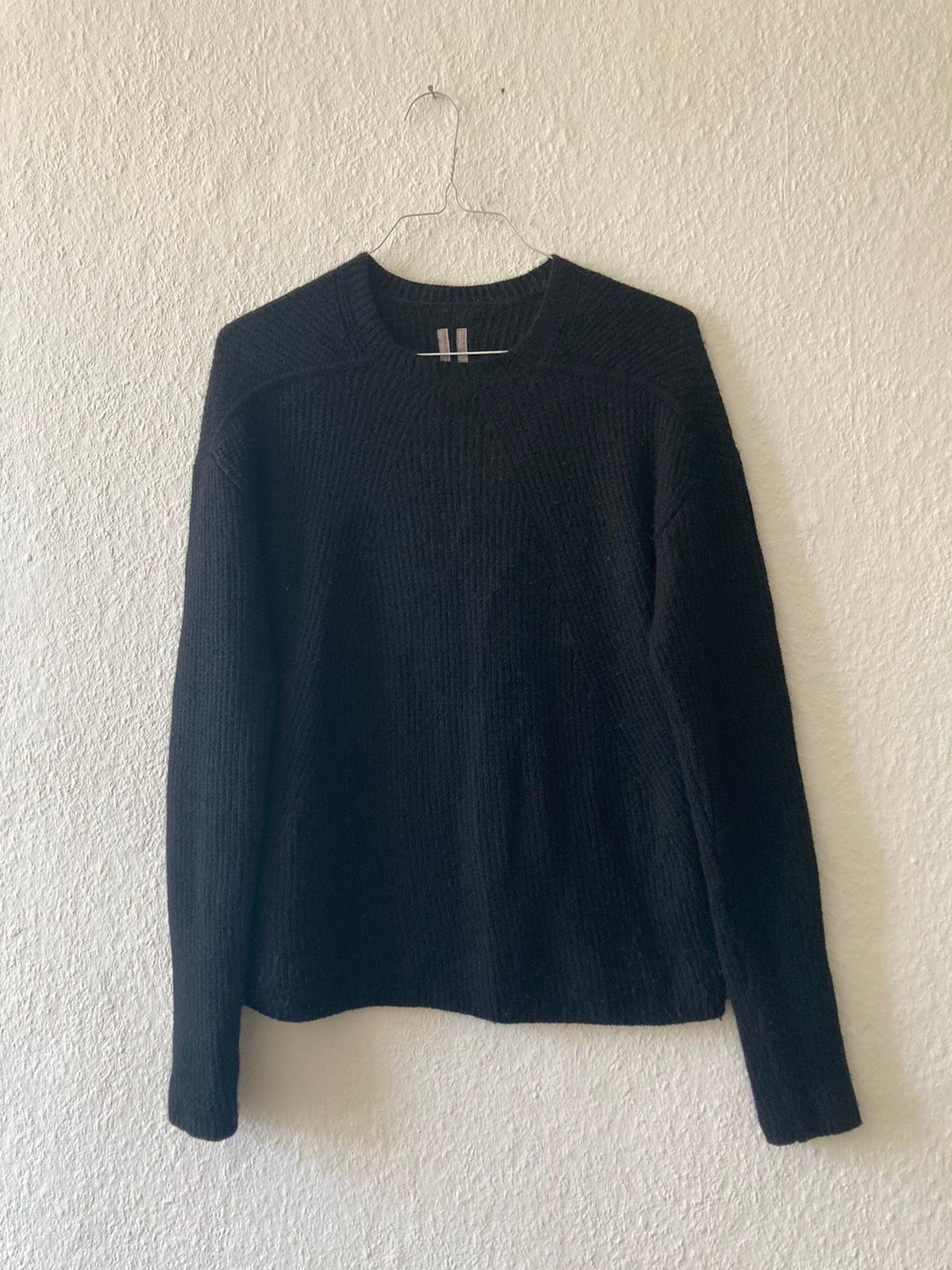 Pre-owned Rick Owens F/w 16 Ribbed Cashmere Knit Sweater M In Black