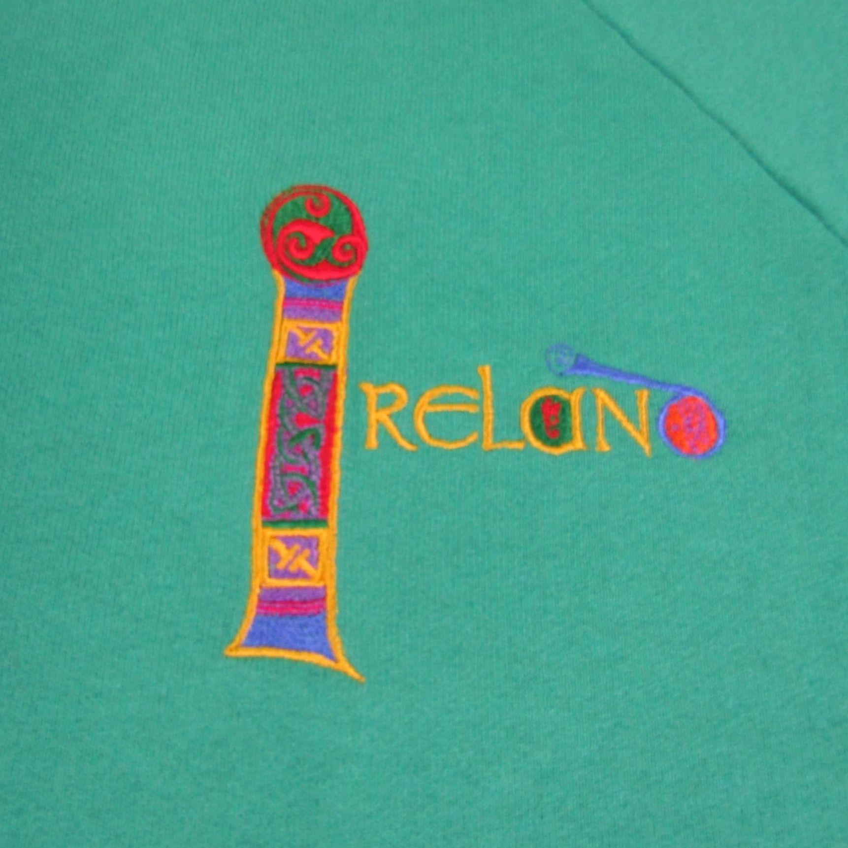 Vintage VINTAGE Screen Stars Sweatshirt Mens L Green Ireland 90s Crew Neck Pullover Embroidered Logo Knit Sweatshirt Size US L / EU 52-54 / 3 - 3 Thumbnail