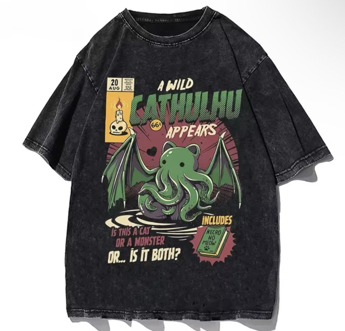 Other Vintage Washed Octopus Cat Short Sleeve T-Shirt Men Women Size US L / EU 52-54 / 3 - 1 Thumbnail