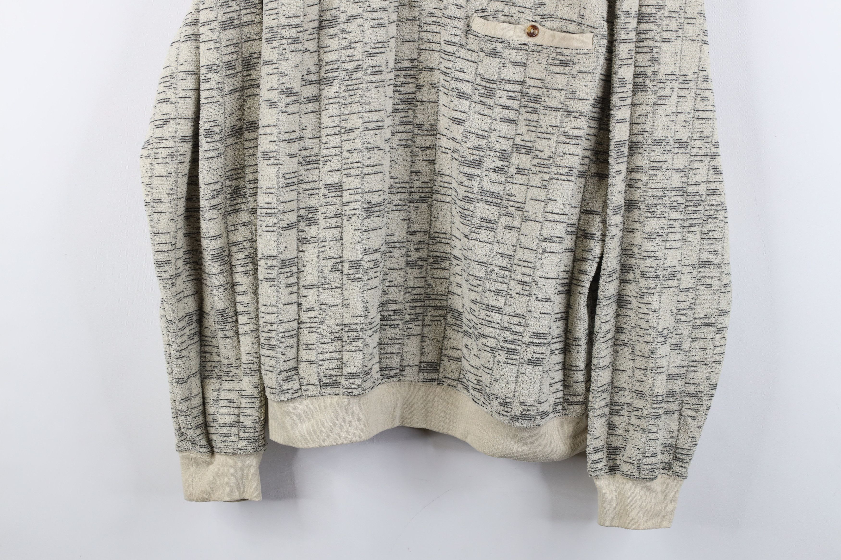 Vintage Vintage 90s Streetwear Fleece Collared Sweatshirt Beige Size US M / EU 48-50 / 2 - 3 Thumbnail