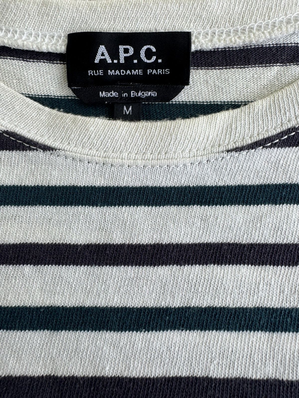 A.P.C. A.P.C Men’s T-Shirt (M) (White/Green/Green) Size US M / EU 48-50 / 2 - 2 Thumbnail