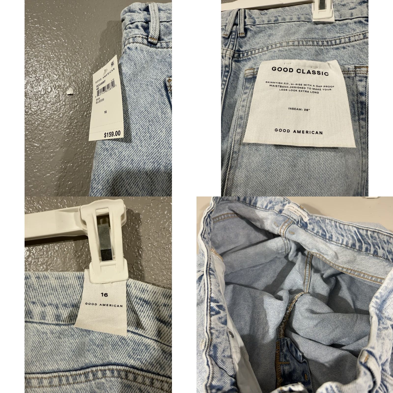Good American Good American Jeans Womens 16 Light Blue Distressed Raw Hem Ankle Jeans Distressed Raw Hem 16 Blue Womens Jeans Size 38" / US 16 / IT 52 - 8 Thumbnail