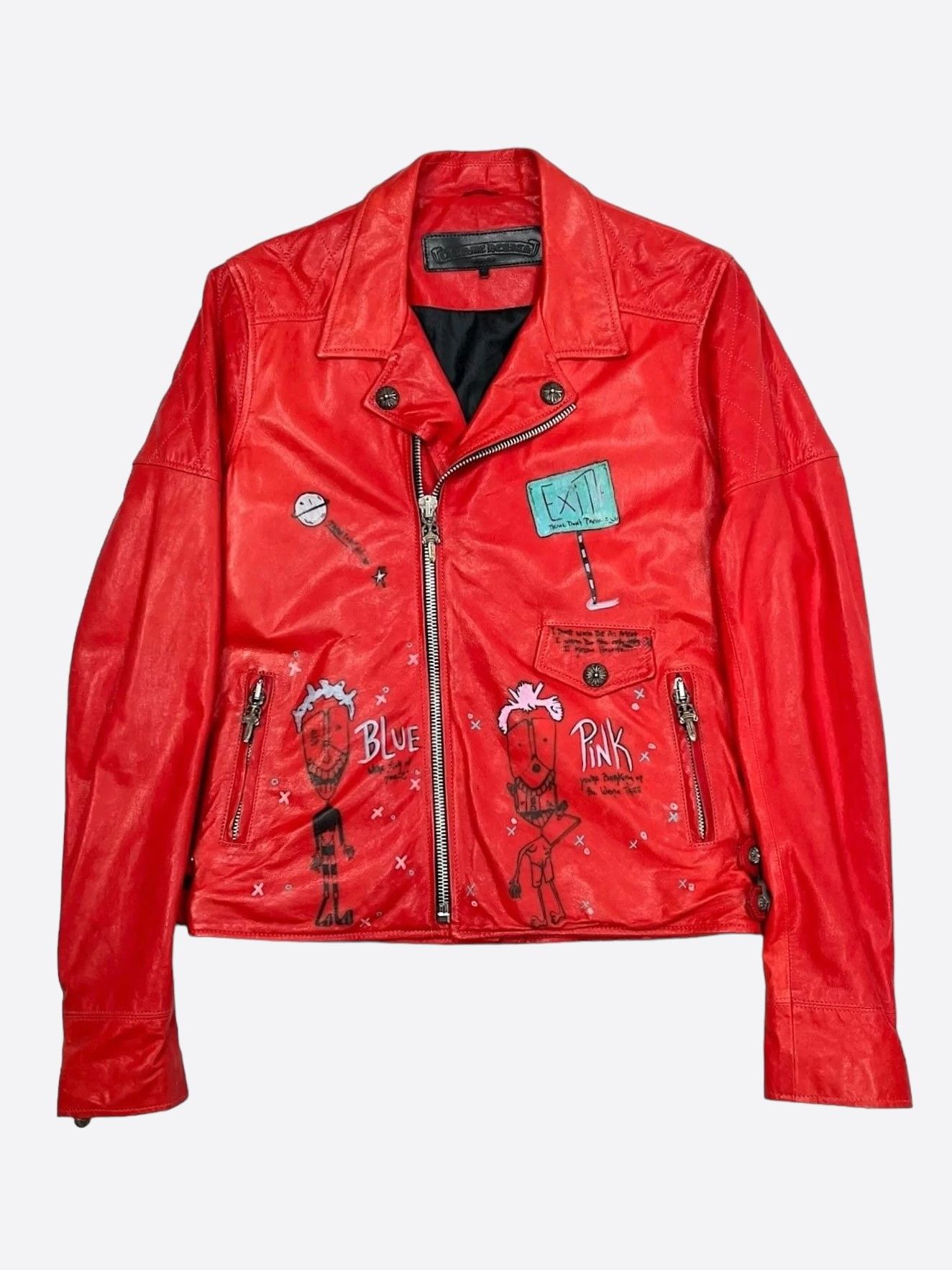 image of Chrome Hearts Matty Boy Red Darlin Women's Leather Jacket (Size Small)