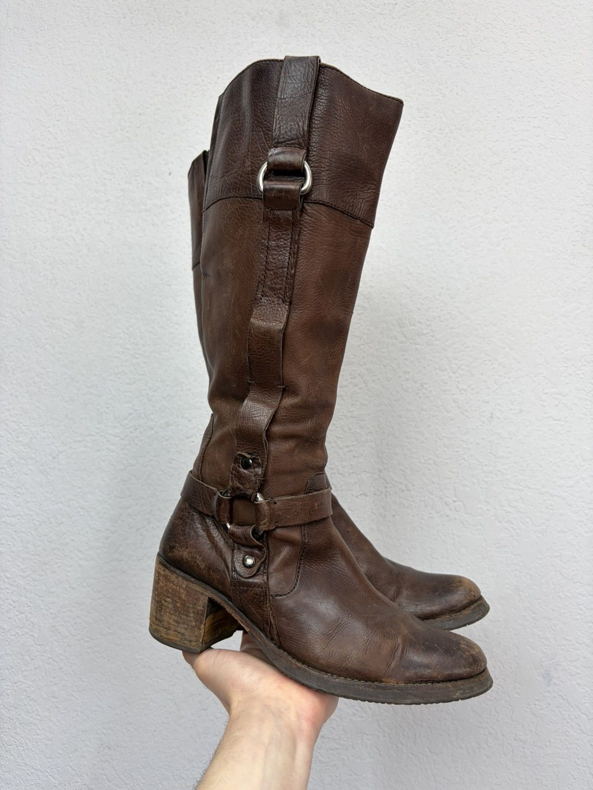 If Six Was Nine A.S. 98 Avant Garde Archive Leather Belted Boots Size US 9 / IT 39 - 2 Thumbnail