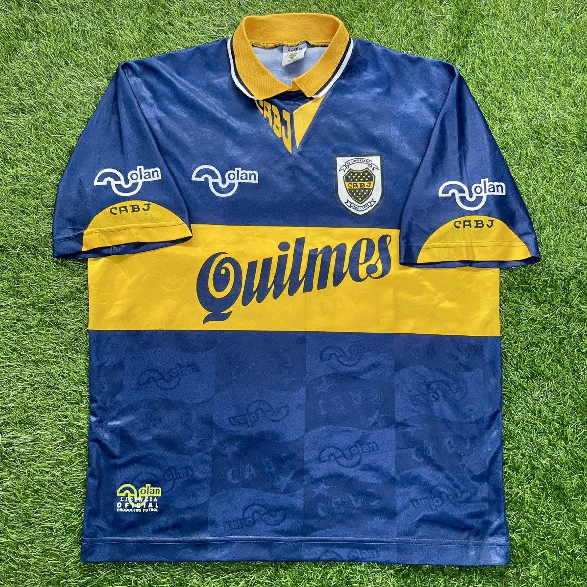 Vintage Boca Junior Home 1996 Maradona Soccer Jersey Vintage Size US L / EU 52-54 / 3 - 2 Thumbnail