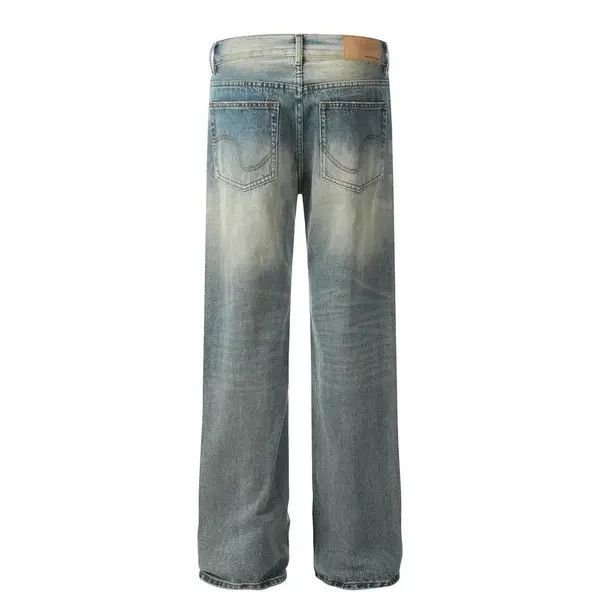 Vintage American men's distressed straight gradient washed jeans Size US 32 / EU 48 - 3 Thumbnail