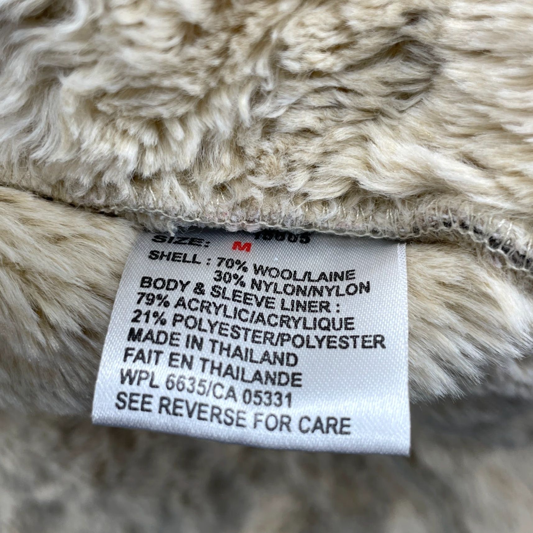 Vintage VINTAGE Woolrich Jacket Women's M Beige Cabin Wool Blend Herring Bone Sherpa Lined Mid-Length Pockets Zip 90s Outdoor Womens Size M / US 6-8 / IT 42-44 - 6 Thumbnail
